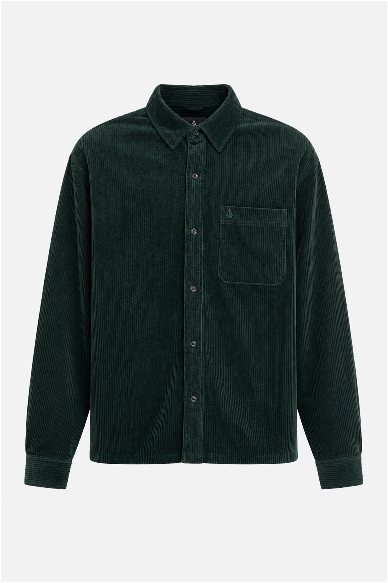 Volcom - Donkergroen Fostered Cord hemd