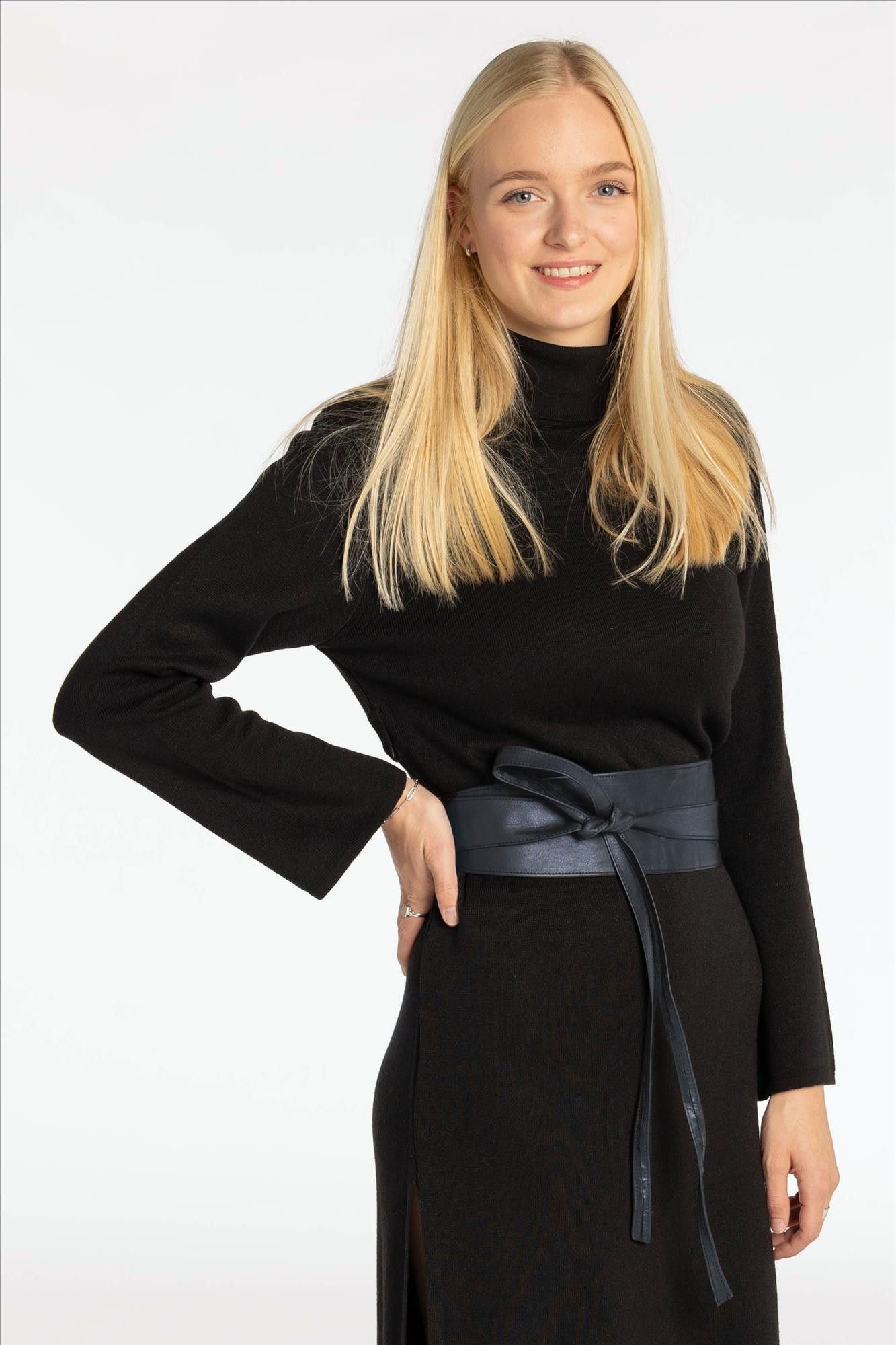 Vano - Jeans-blauwe Wikkelriem