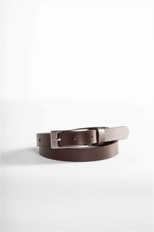 Vano - Donkerbruine fijne lederen riem
