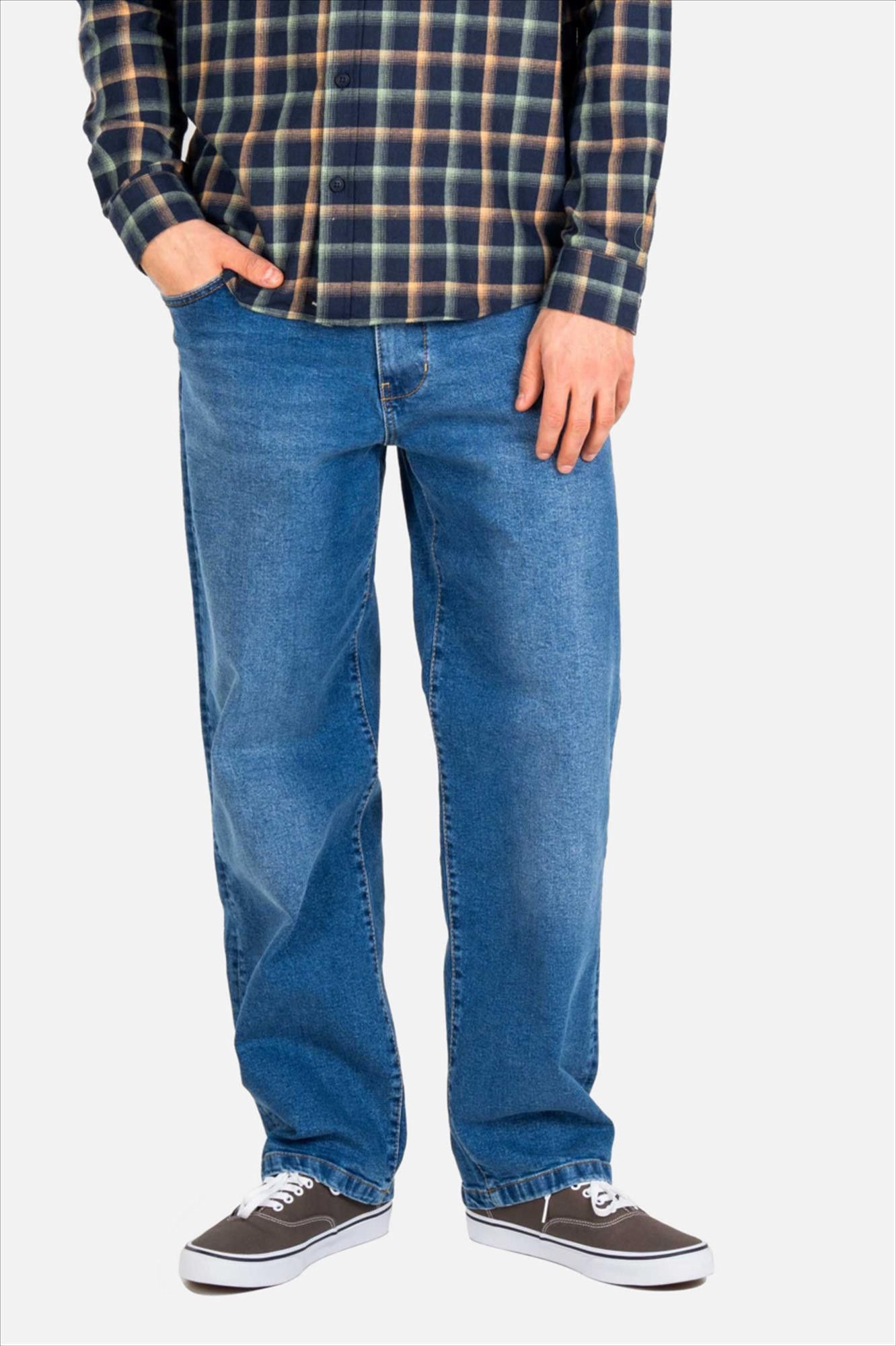 Reell - Blauwe Solid Retro Mid Blue jeans