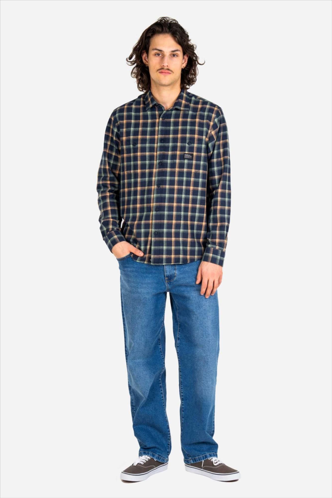 Reell - Blauwe Solid Retro Mid Blue jeans
