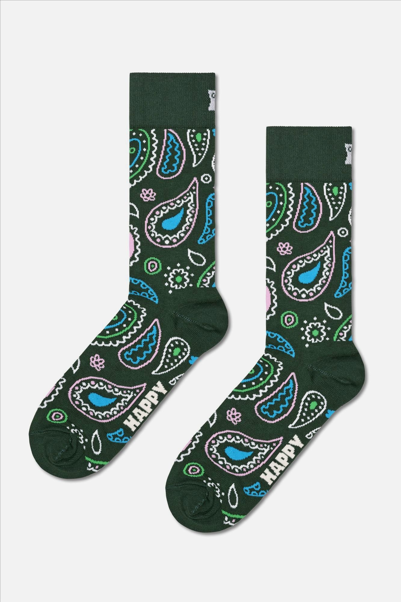 Happy Socks - Groene Paisley sokken, maat: 36-40