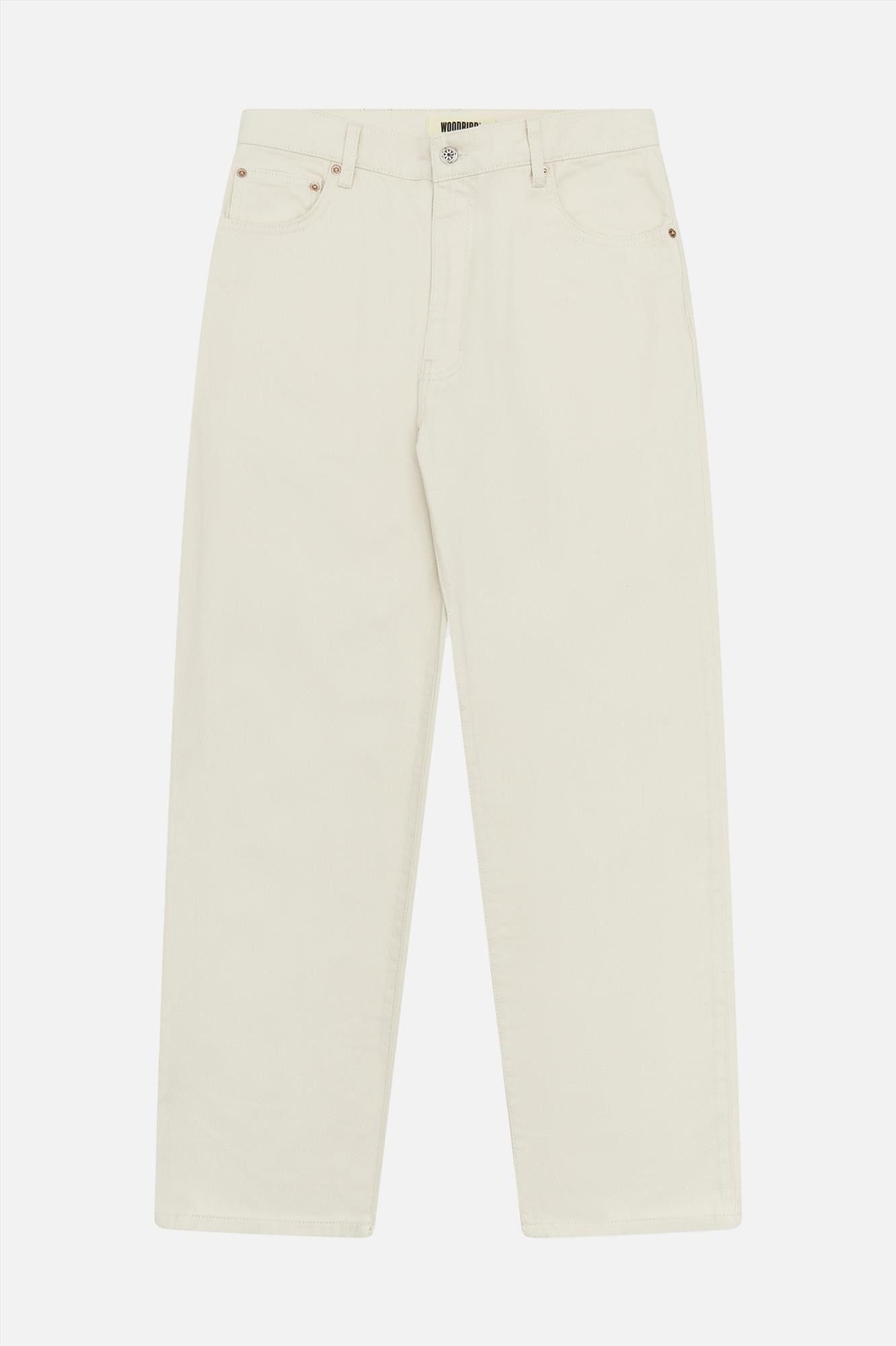 WOODBIRD - Ecru Leroy Twill broek