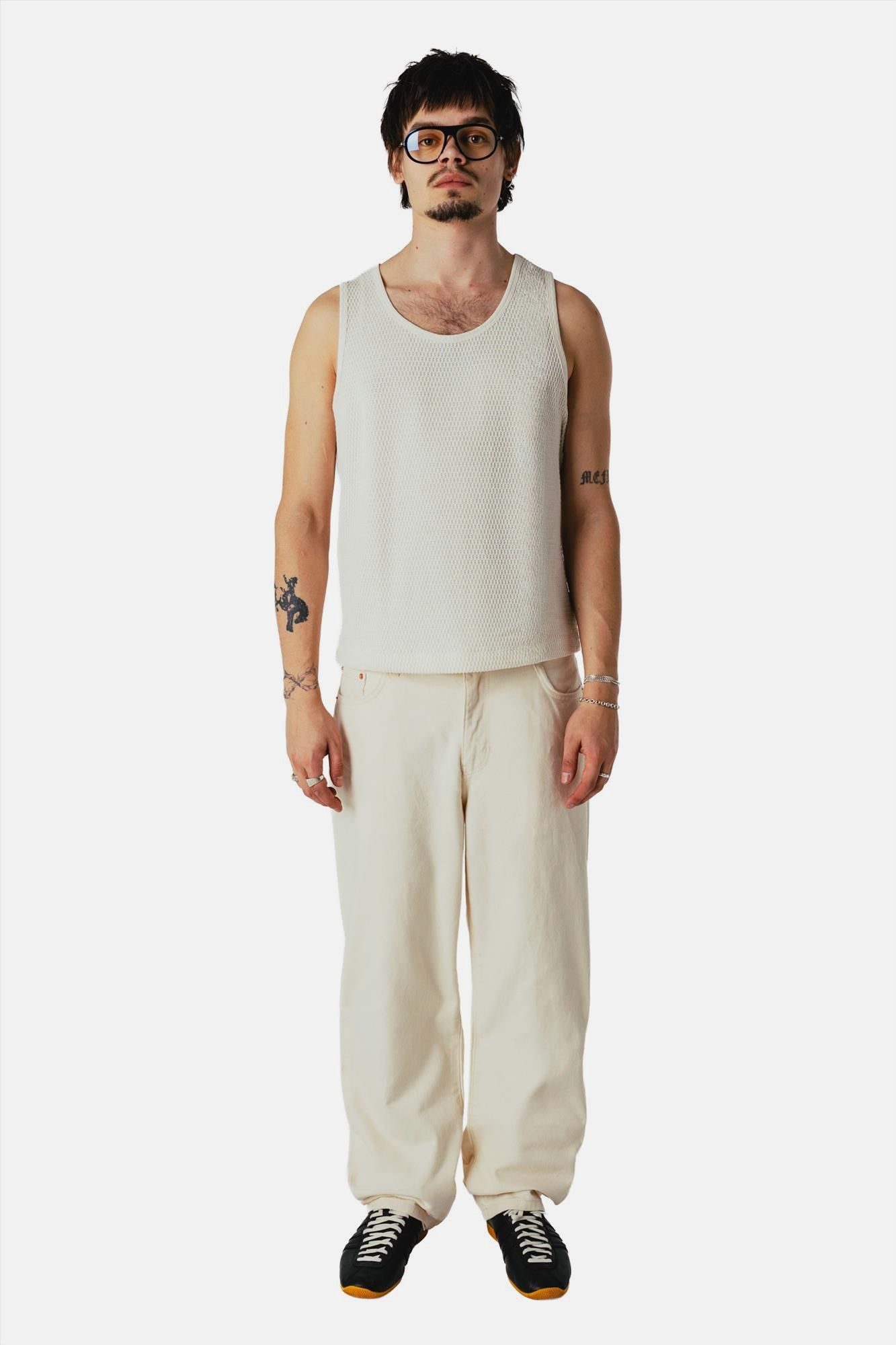 WOODBIRD - Ecru Leroy Twill broek