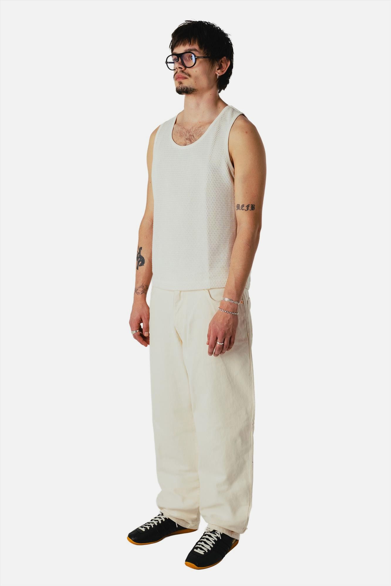 WOODBIRD - Ecru Leroy Twill broek