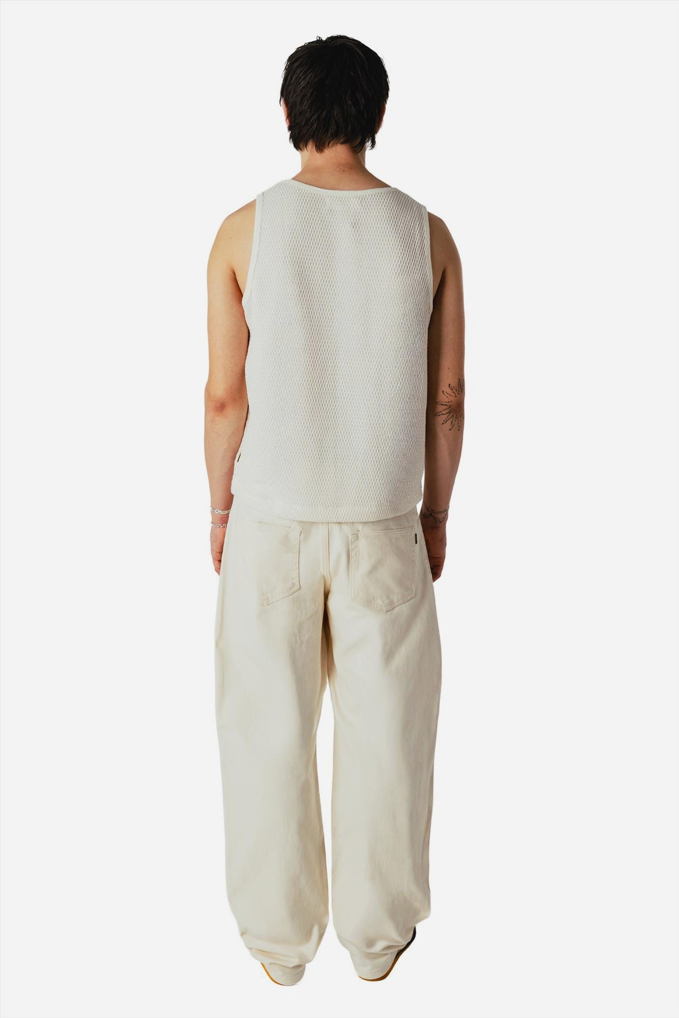 WOODBIRD - Ecru Leroy Twill broek