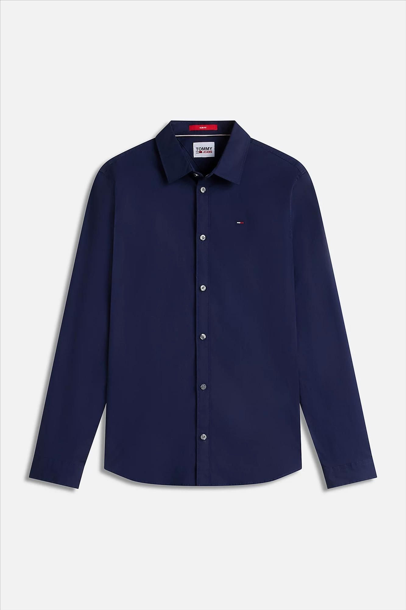 Tommy Jeans - Donkerblauw Original Stretch hemd