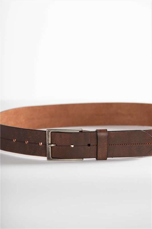 Vano - Donkerbruine riem in leer
