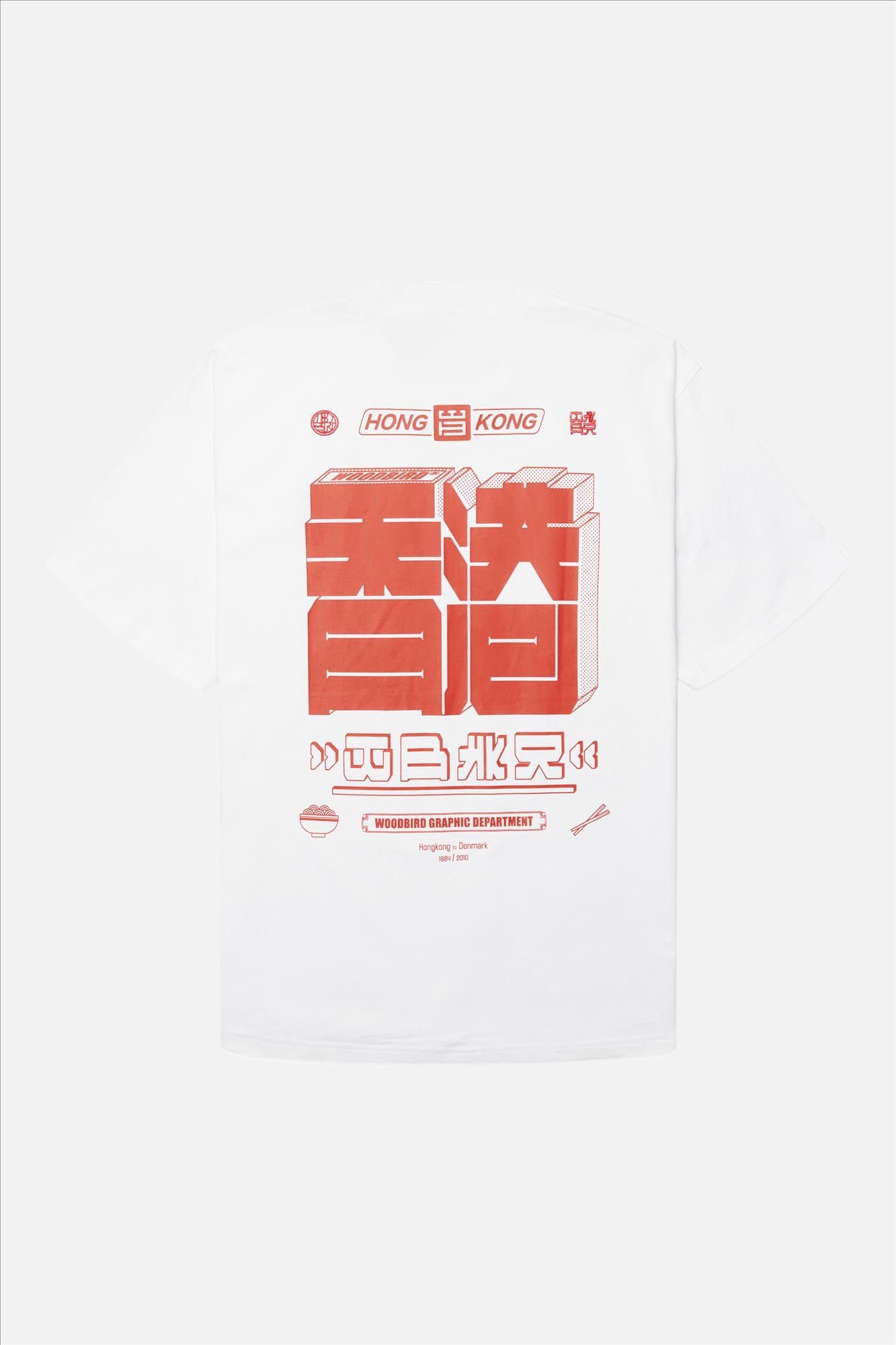 WOODBIRD - Wit-Rode Baine HK T-shirt