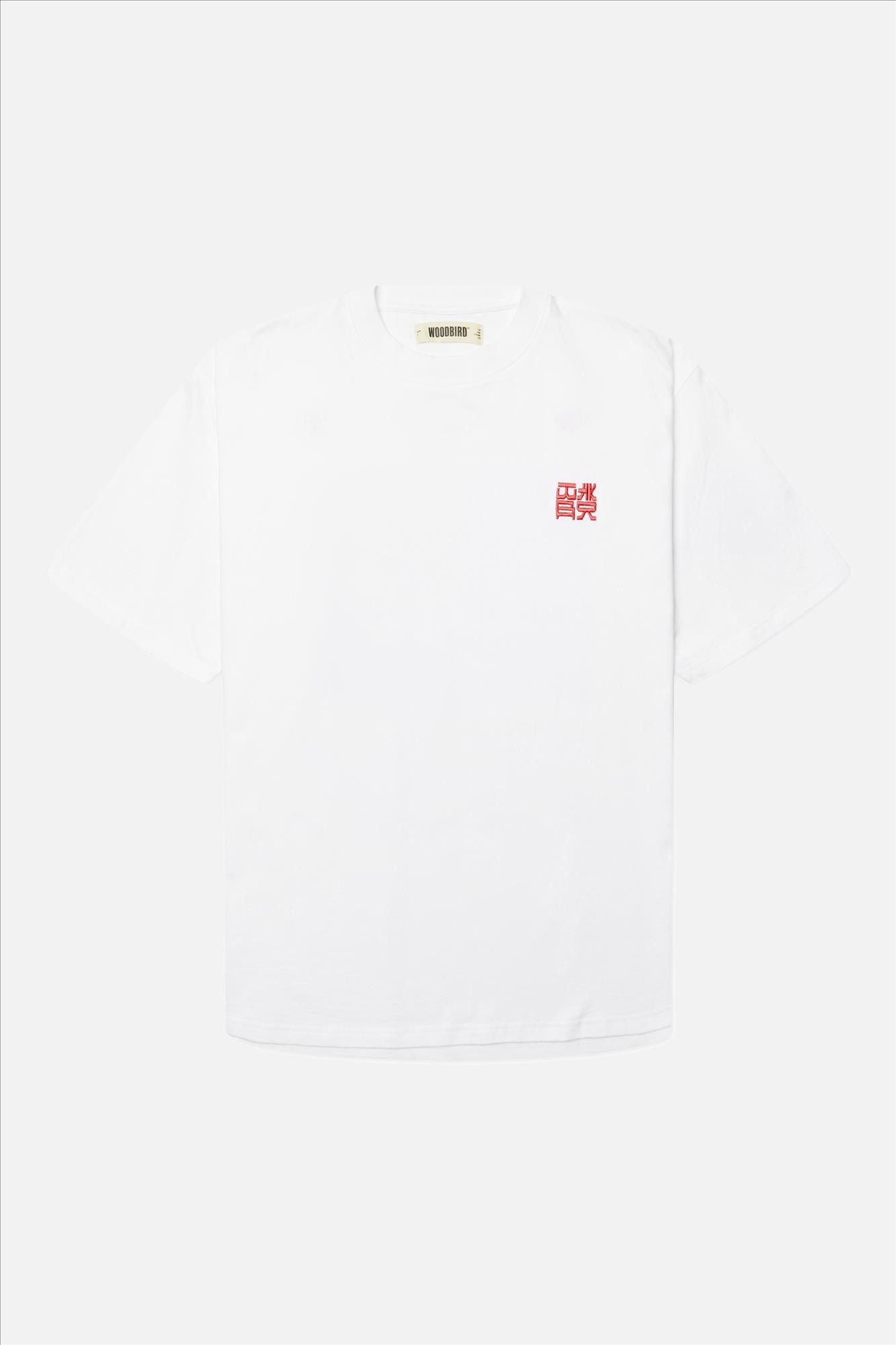 WOODBIRD - Wit-Rode Baine HK T-shirt