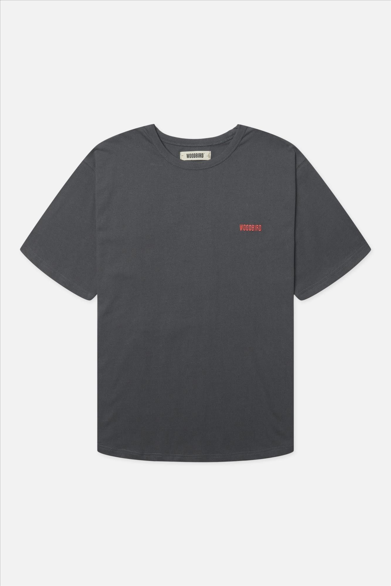 WOODBIRD - Grijze Baine Mono T-shirt