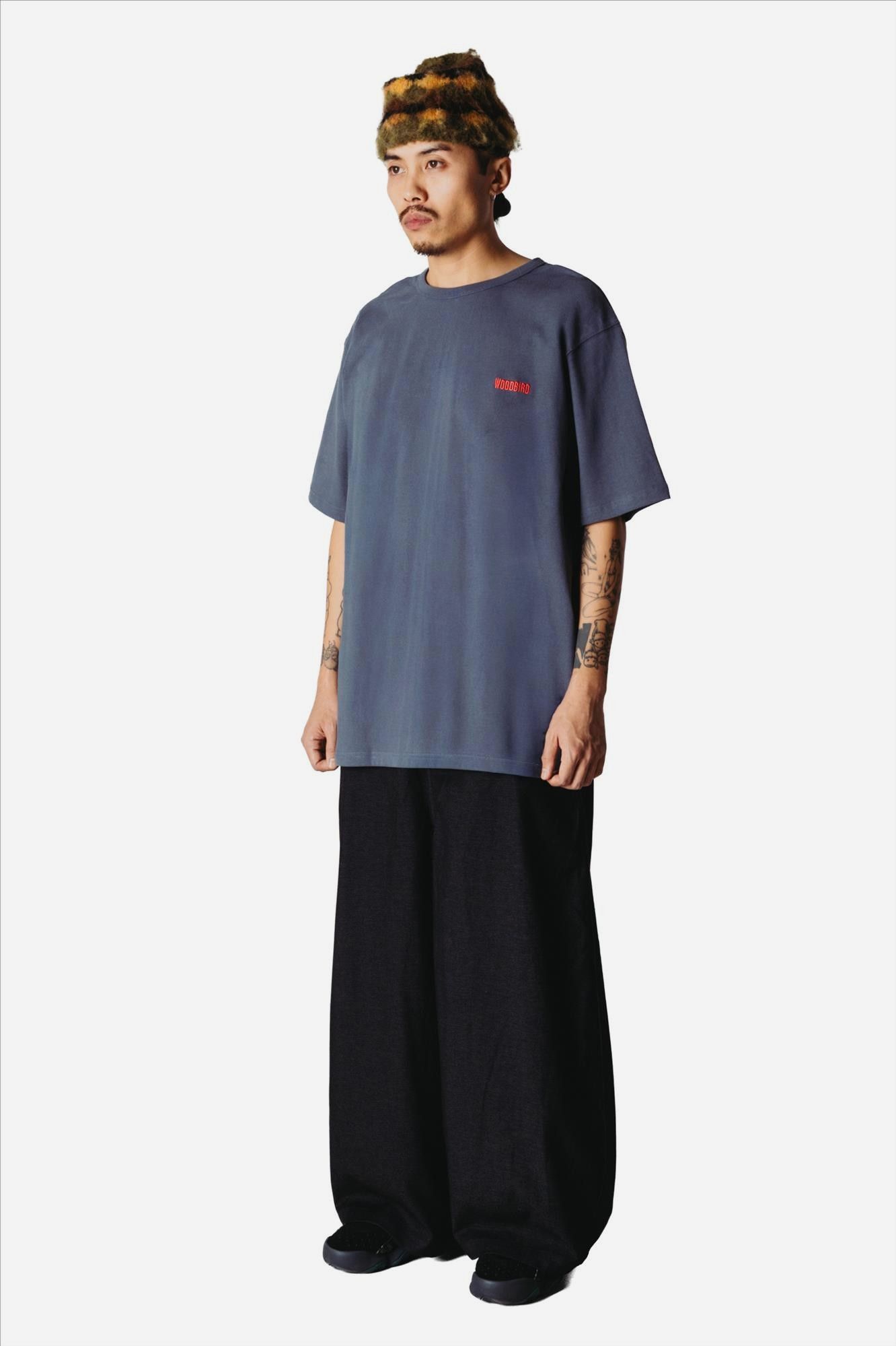 WOODBIRD - Grijze Baine Mono T-shirt
