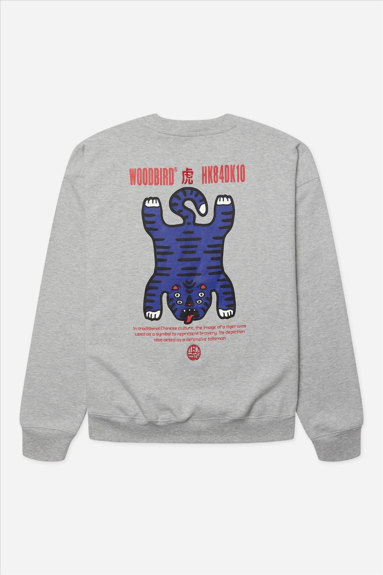 WOODBIRD - Grijze Duke Tiger sweater