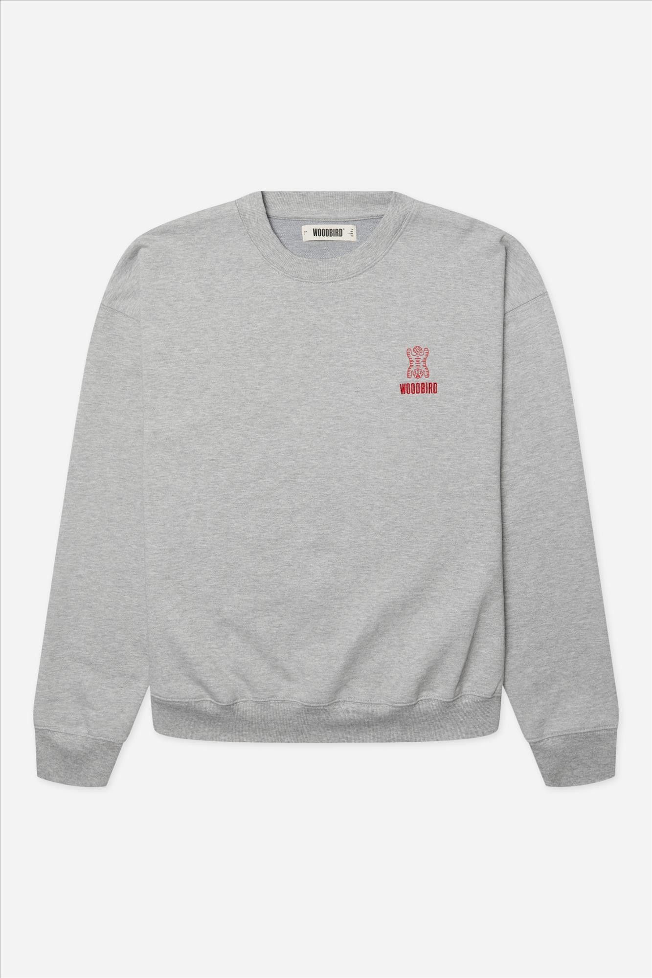 WOODBIRD - Grijze Duke Tiger sweater