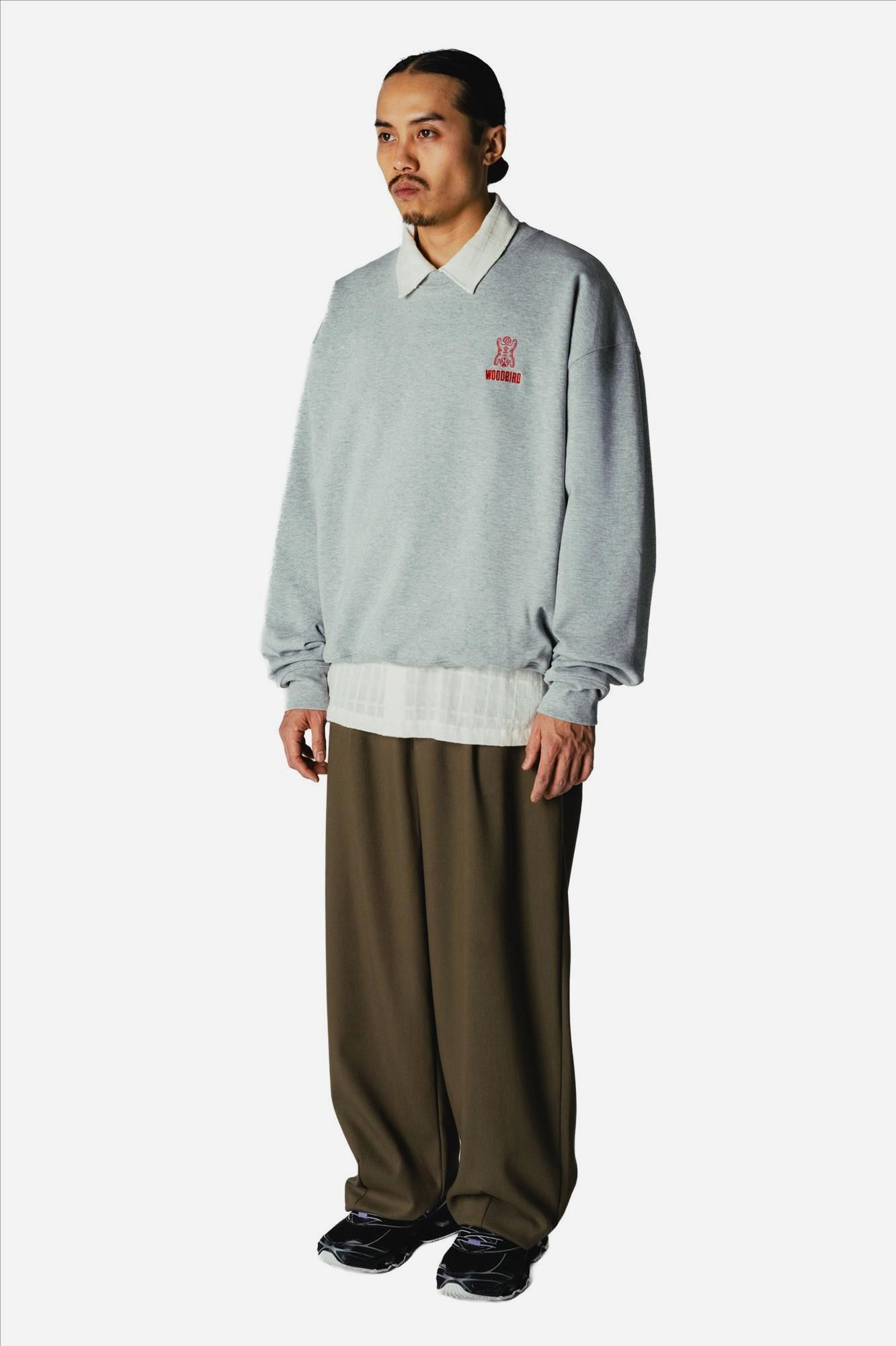 WOODBIRD - Grijze Duke Tiger sweater