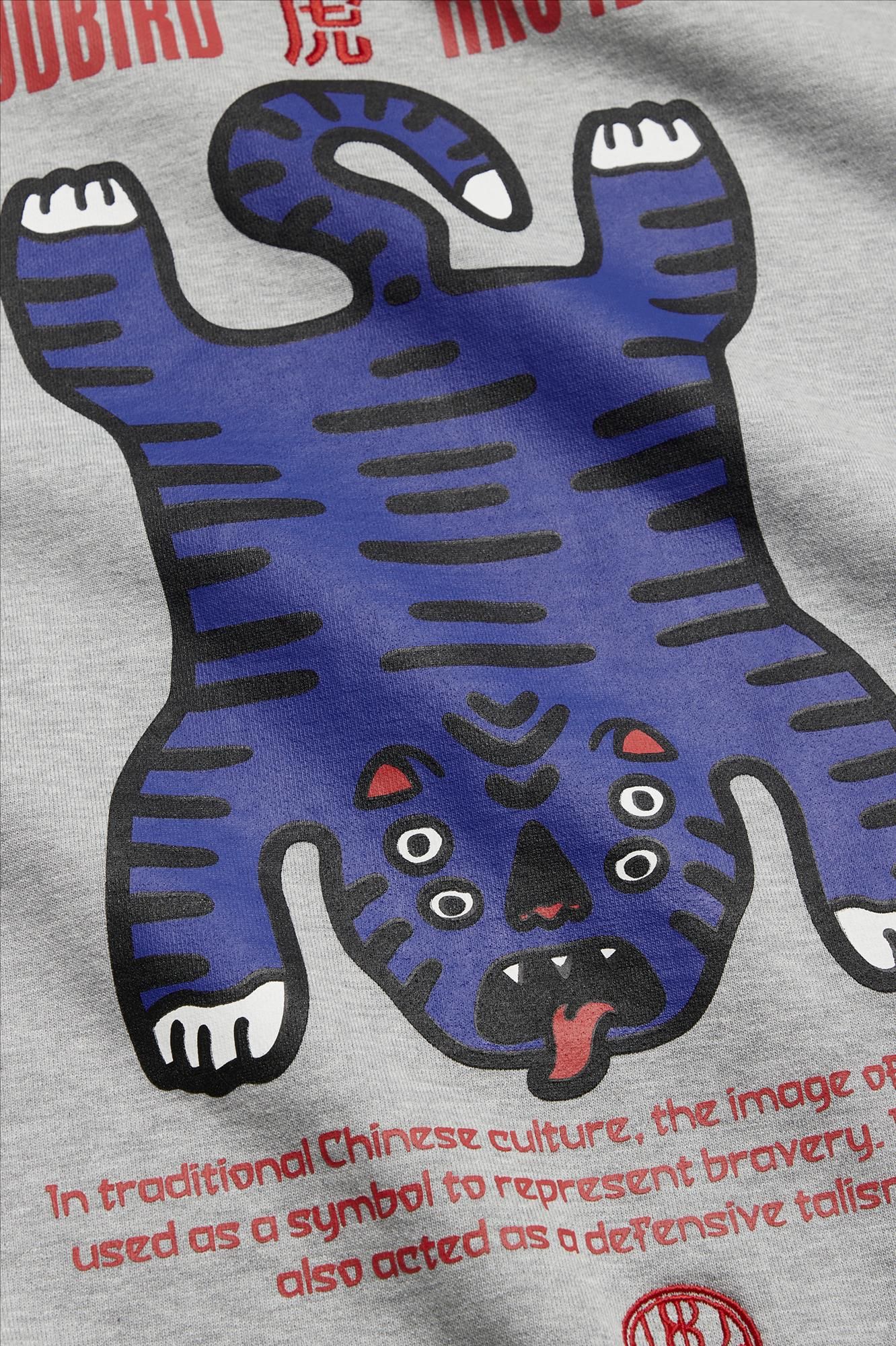 WOODBIRD - Grijze Duke Tiger sweater