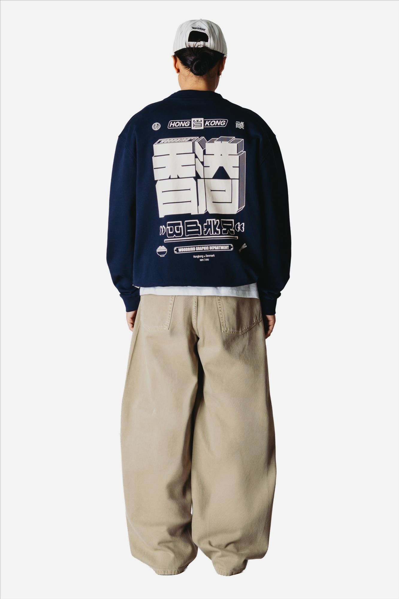 WOODBIRD - Donkerblauwe Cane HK sweater