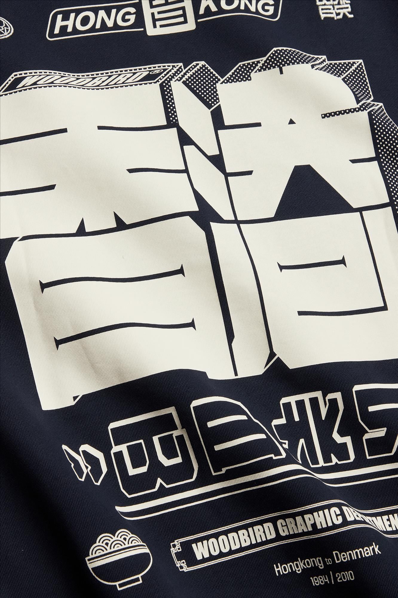 WOODBIRD - Donkerblauwe Cane HK sweater