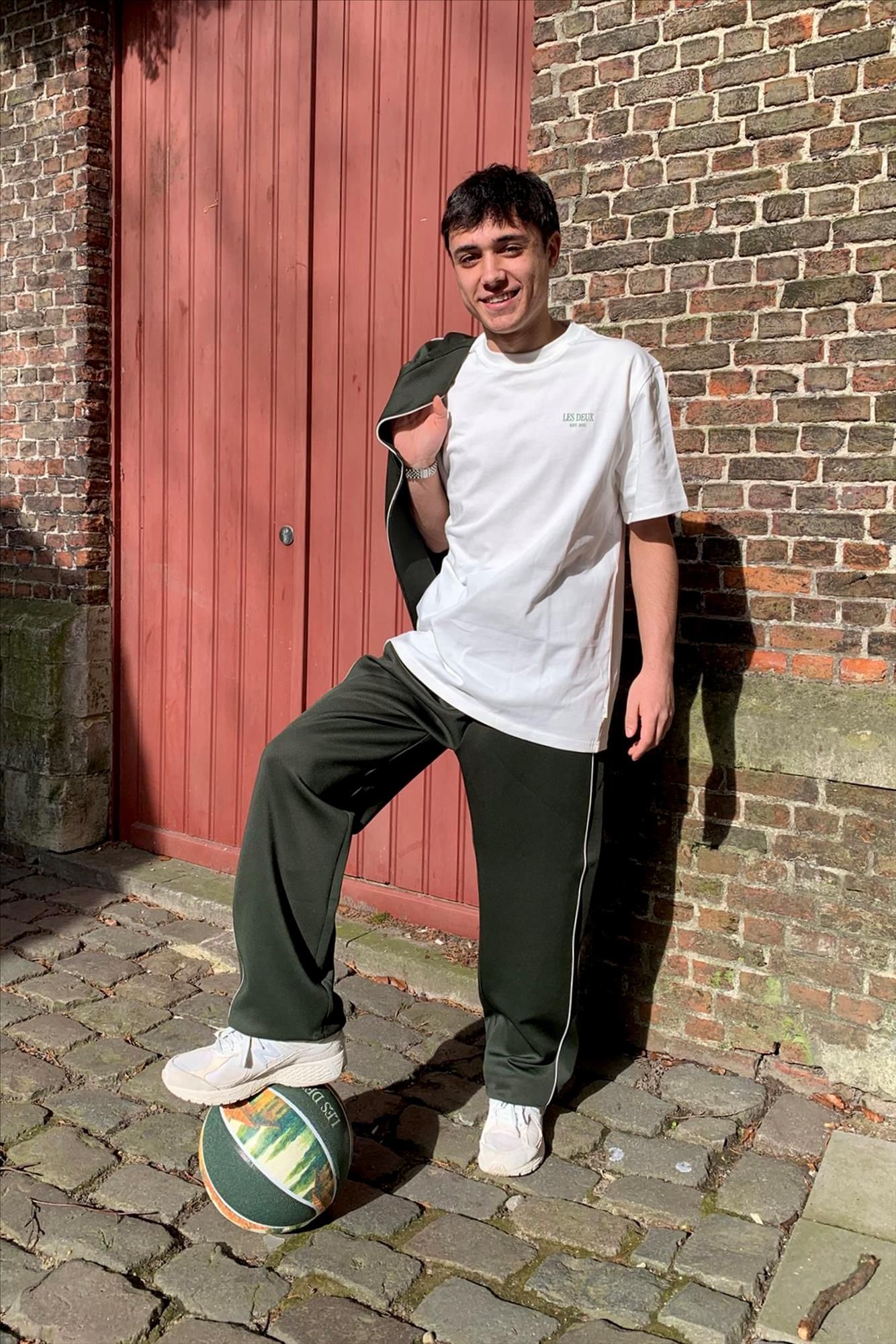 LES DEUX  - Donkergroene Hudson Residence Track pants