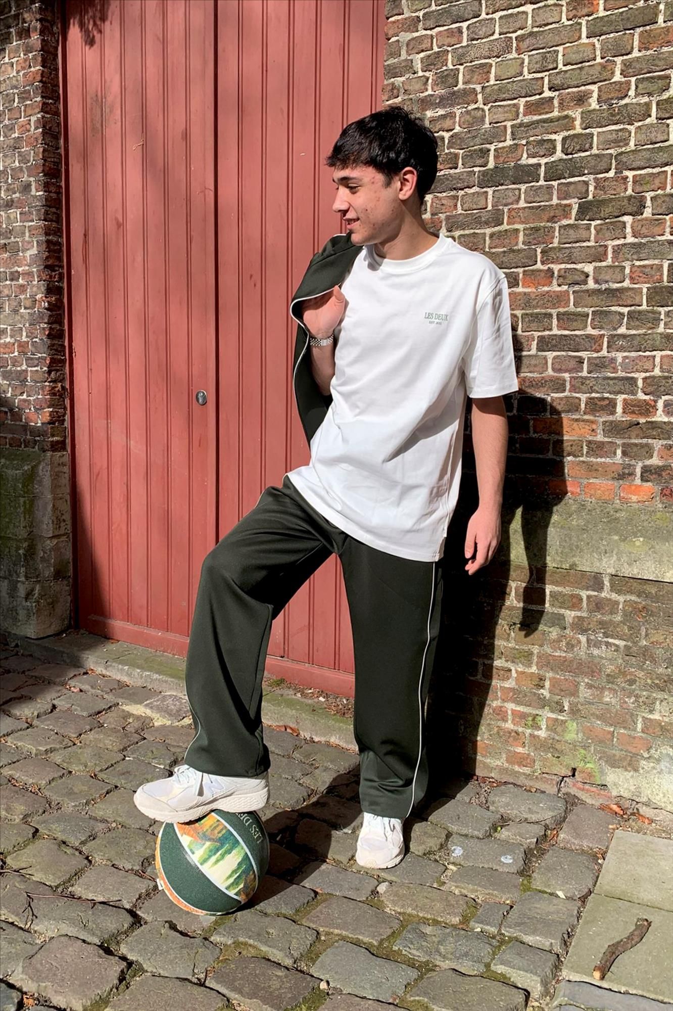 LES DEUX  - Donkergroene Hudson Residence Track pants