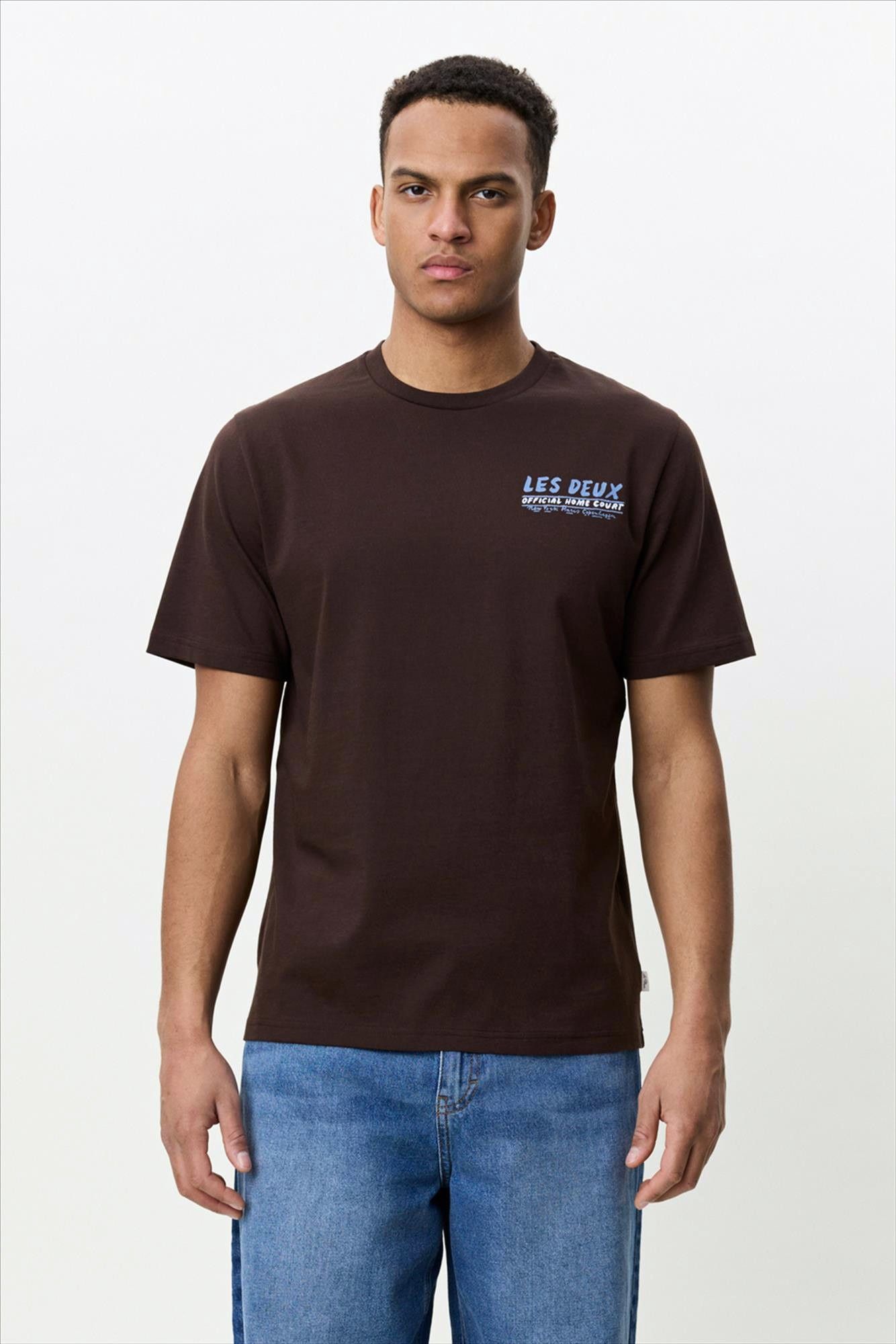LES DEUX  - Donkerbruine Record T-shirt