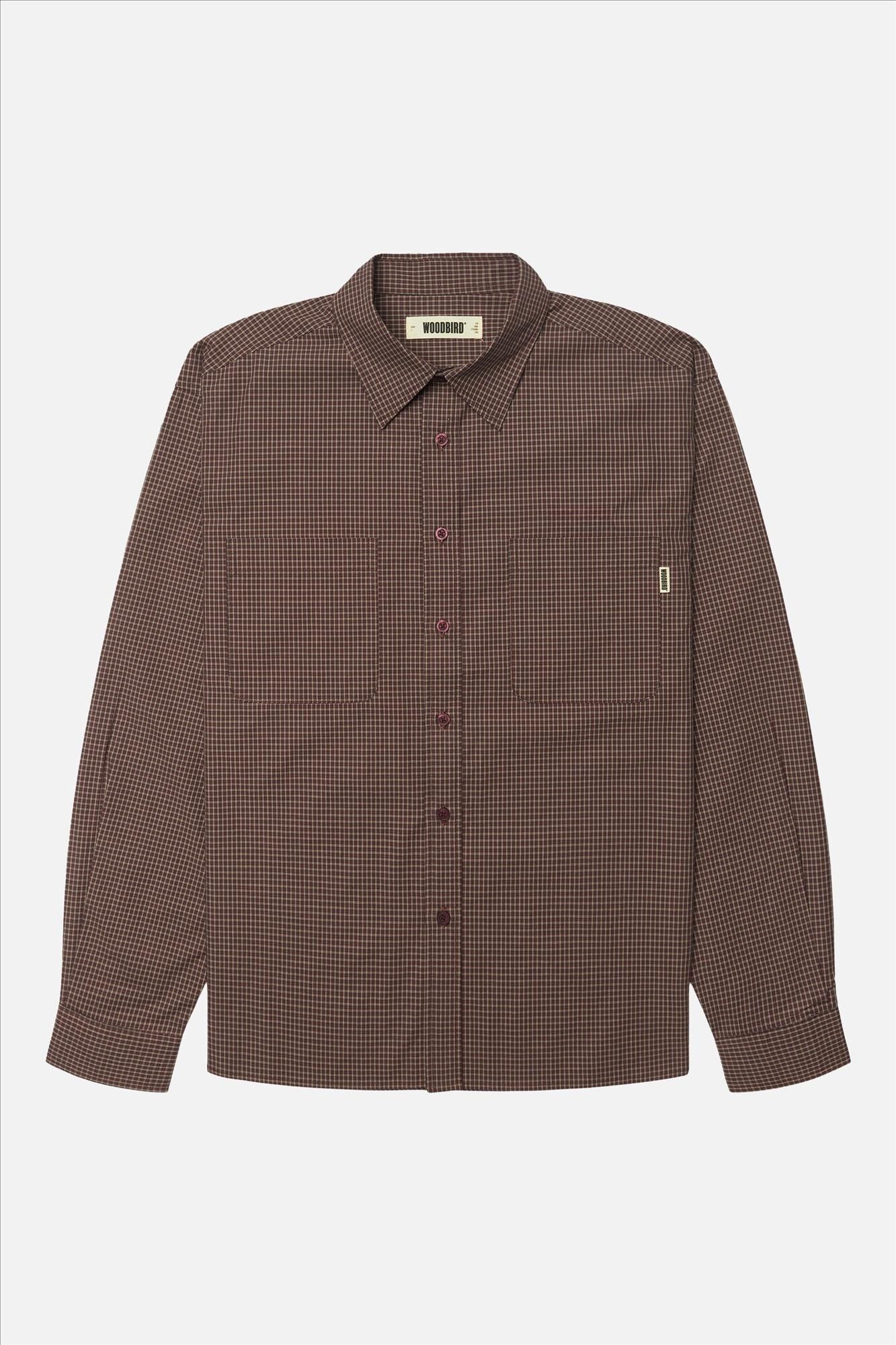WOODBIRD - Bordeaux Buzo Dau Check hemd