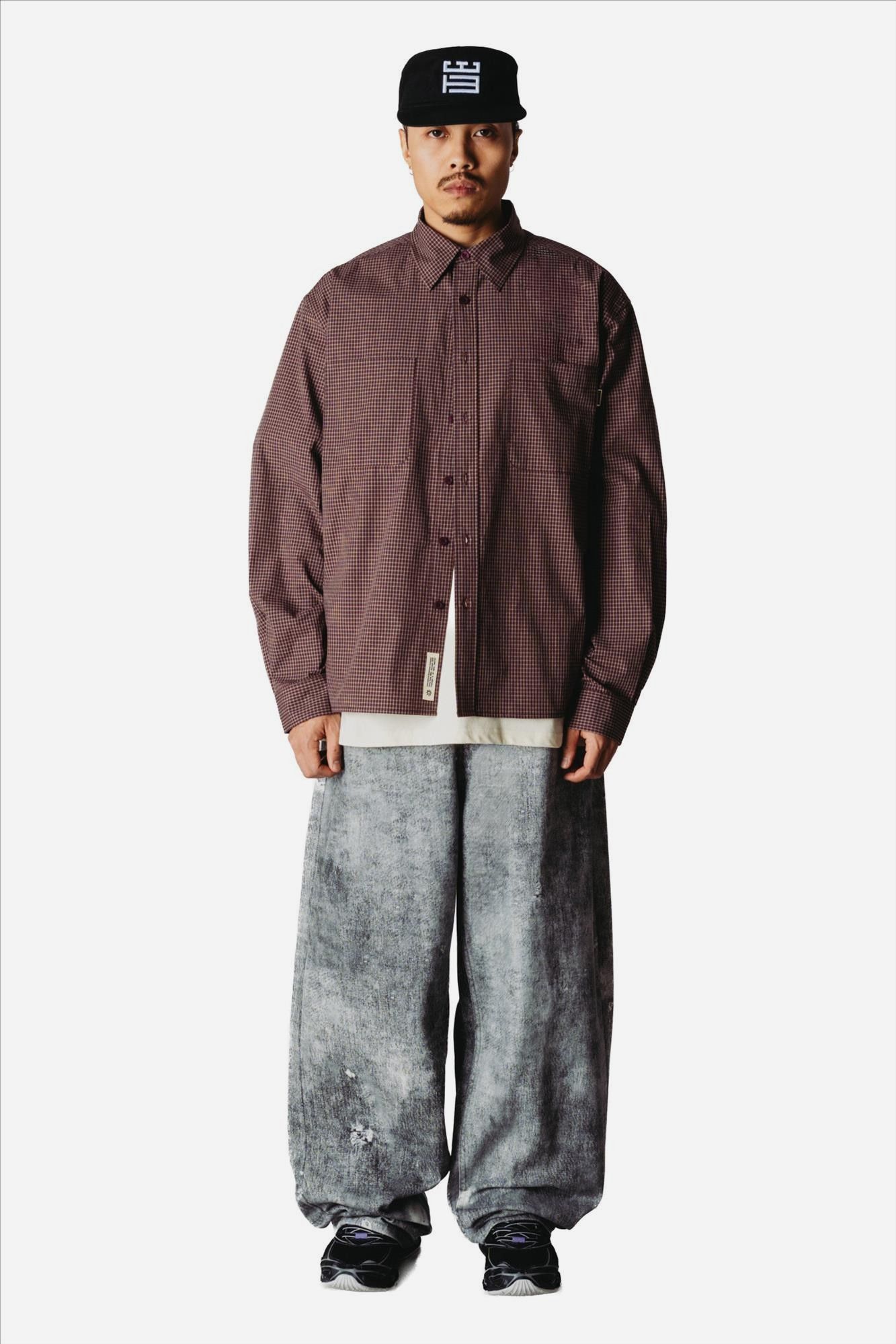 WOODBIRD - Bordeaux Buzo Dau Check hemd