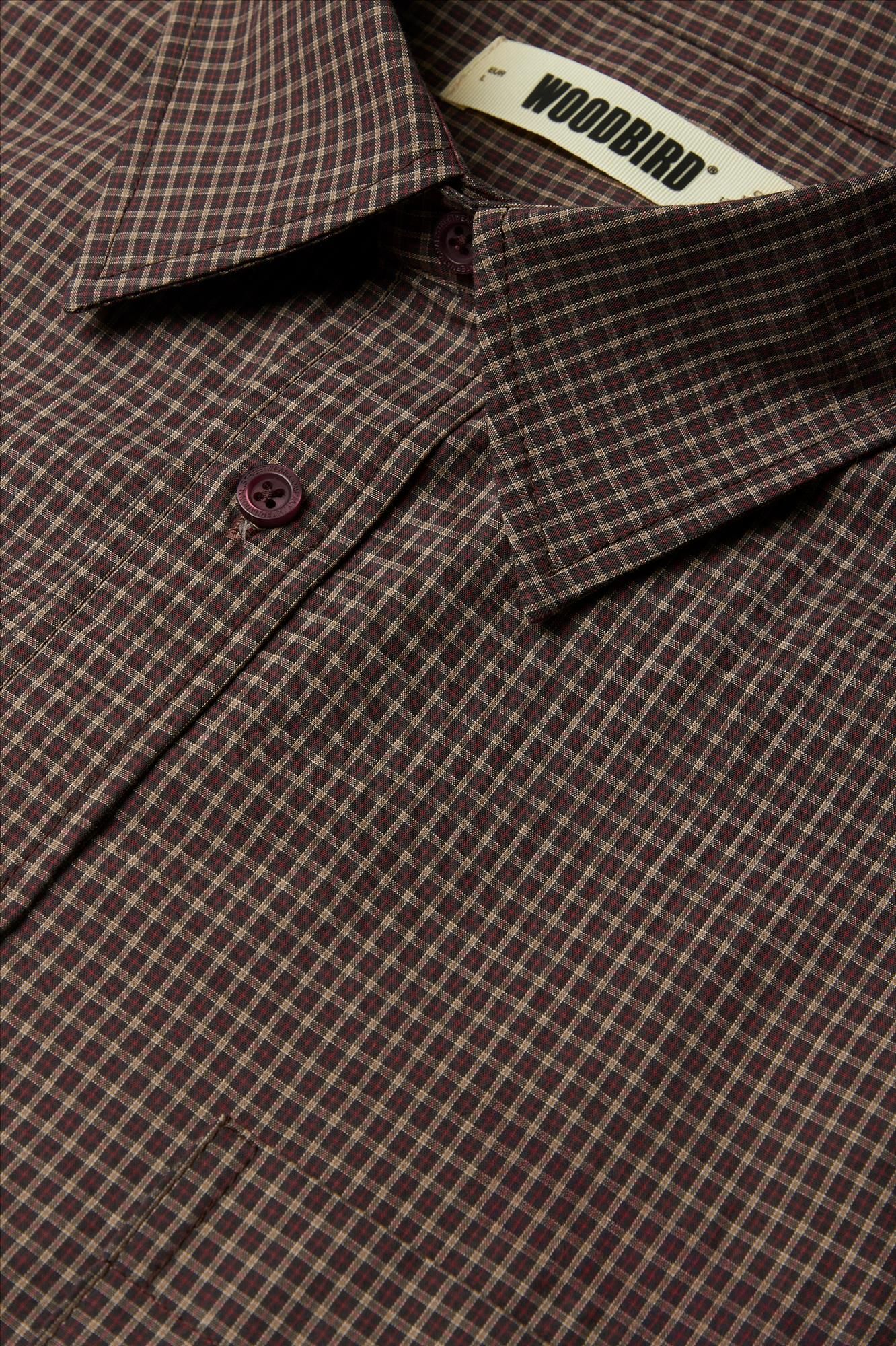 WOODBIRD - Bordeaux Buzo Dau Check hemd