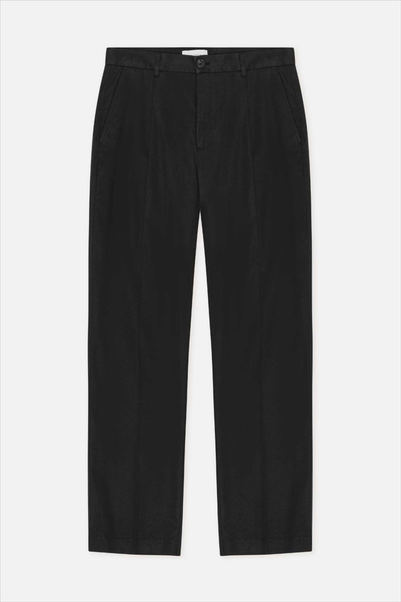 LES DEUX  - Zwarte Reece Pleated Twill broek
