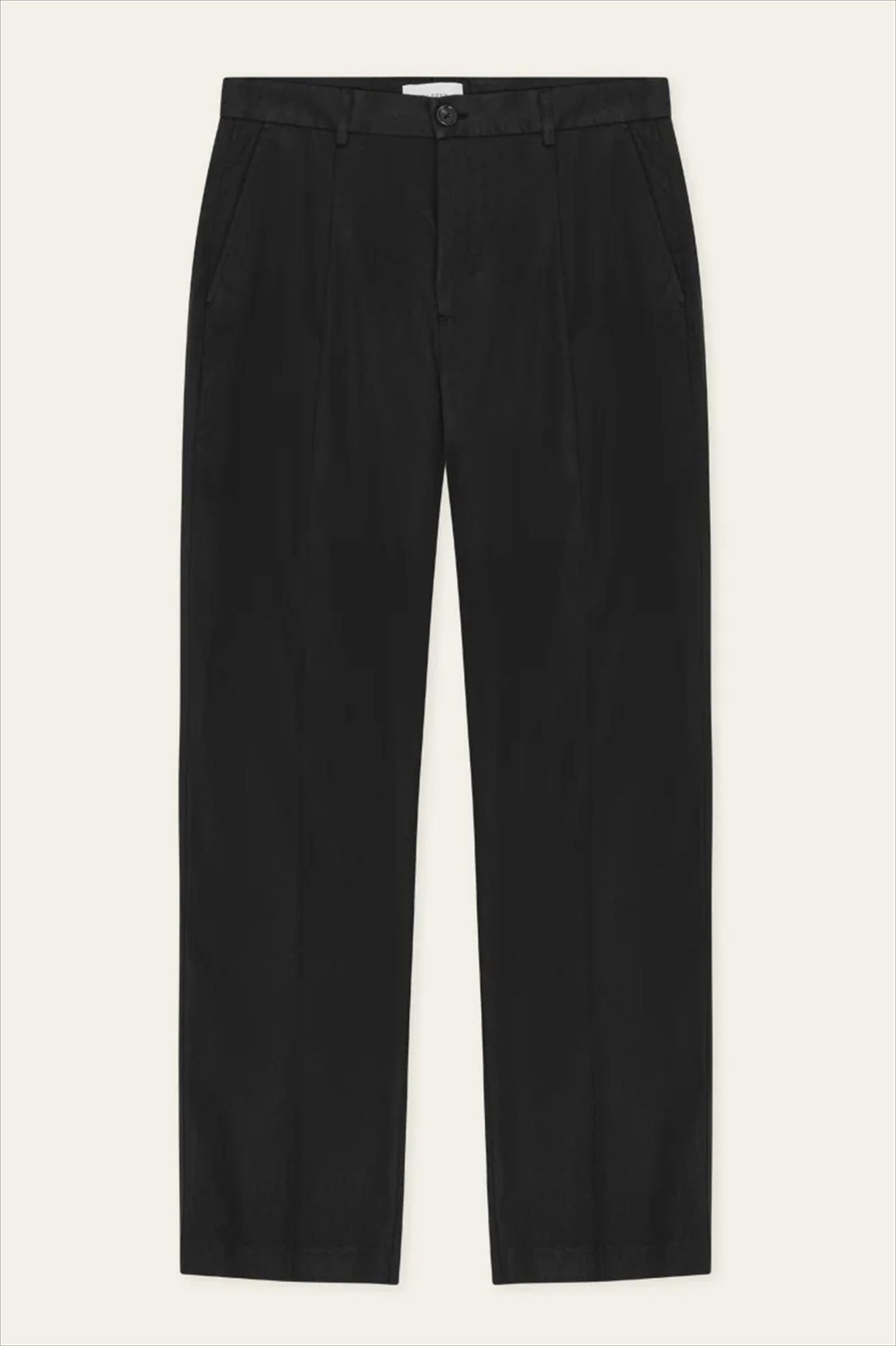 LES DEUX  - Zwarte Reece Pleated Twill broek