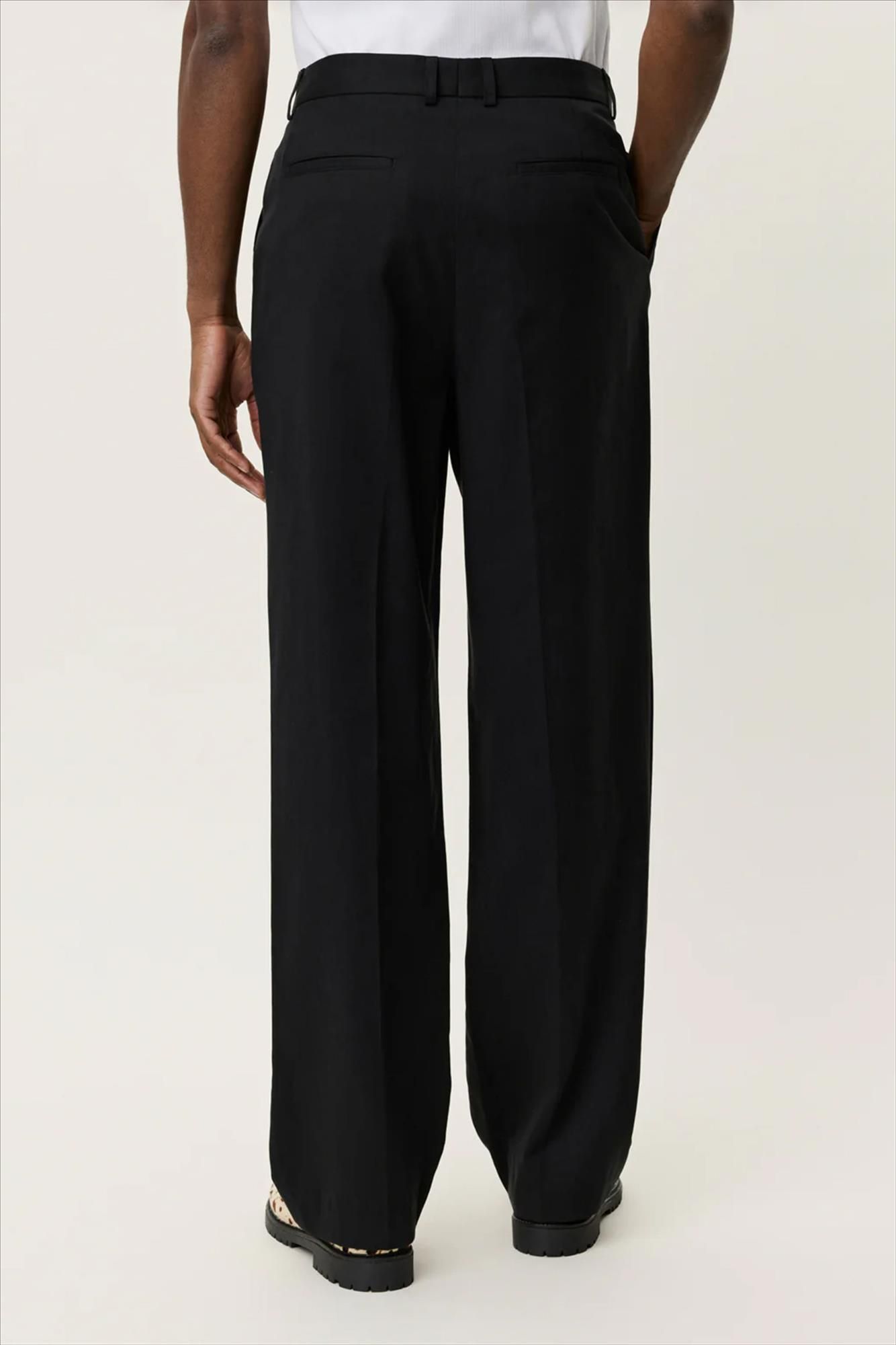 LES DEUX  - Zwarte Reece Pleated Twill broek