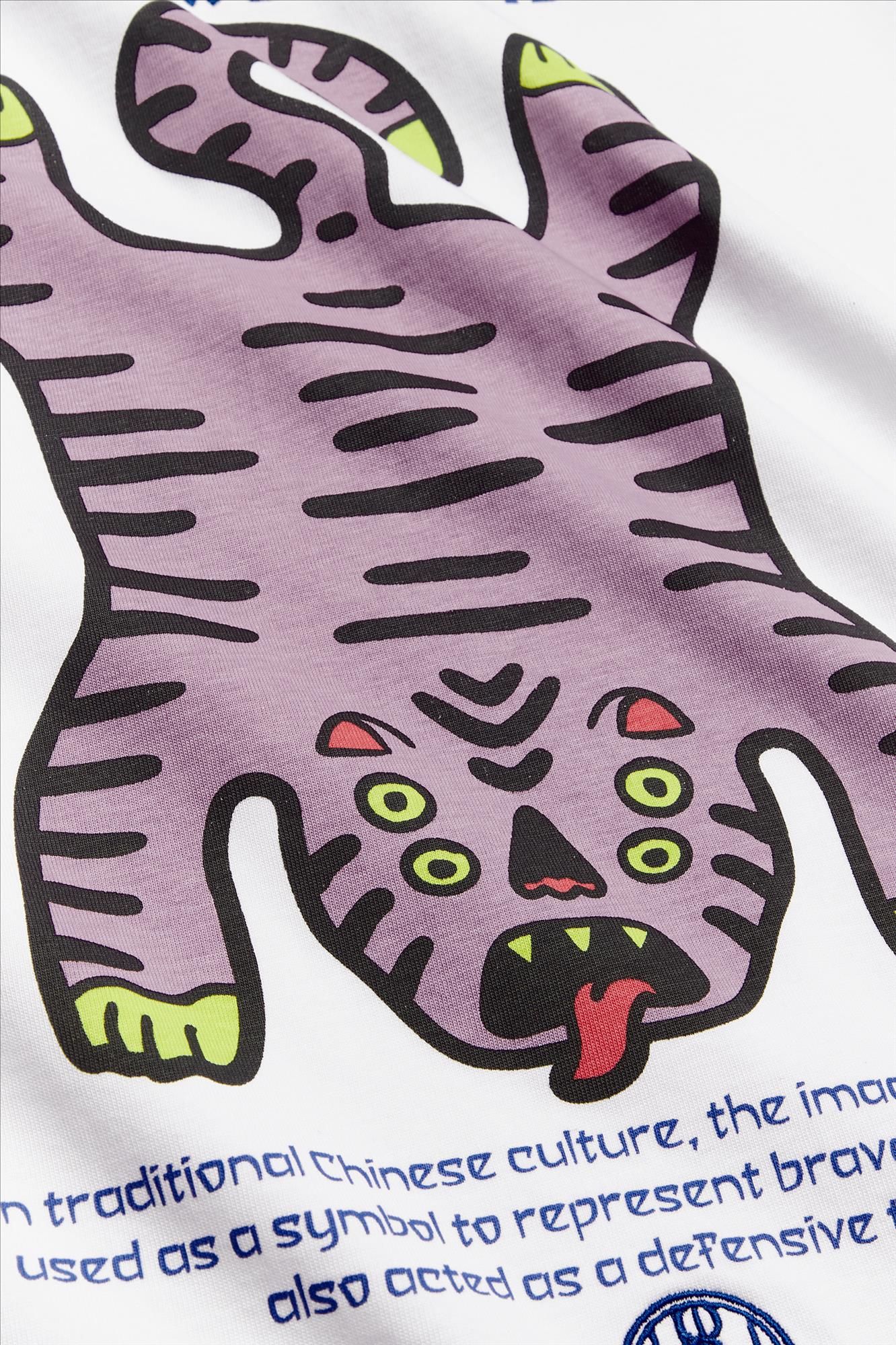 WOODBIRD - Witte Balo Tiger T-shirt