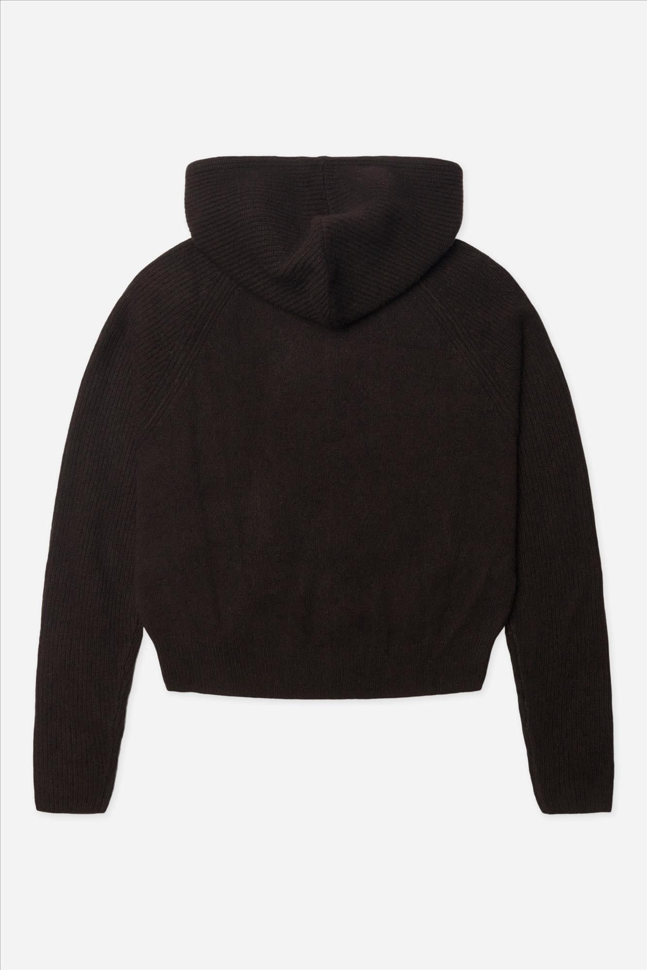 WOODBIRD - Donkerbruine Eve Knit hoodie