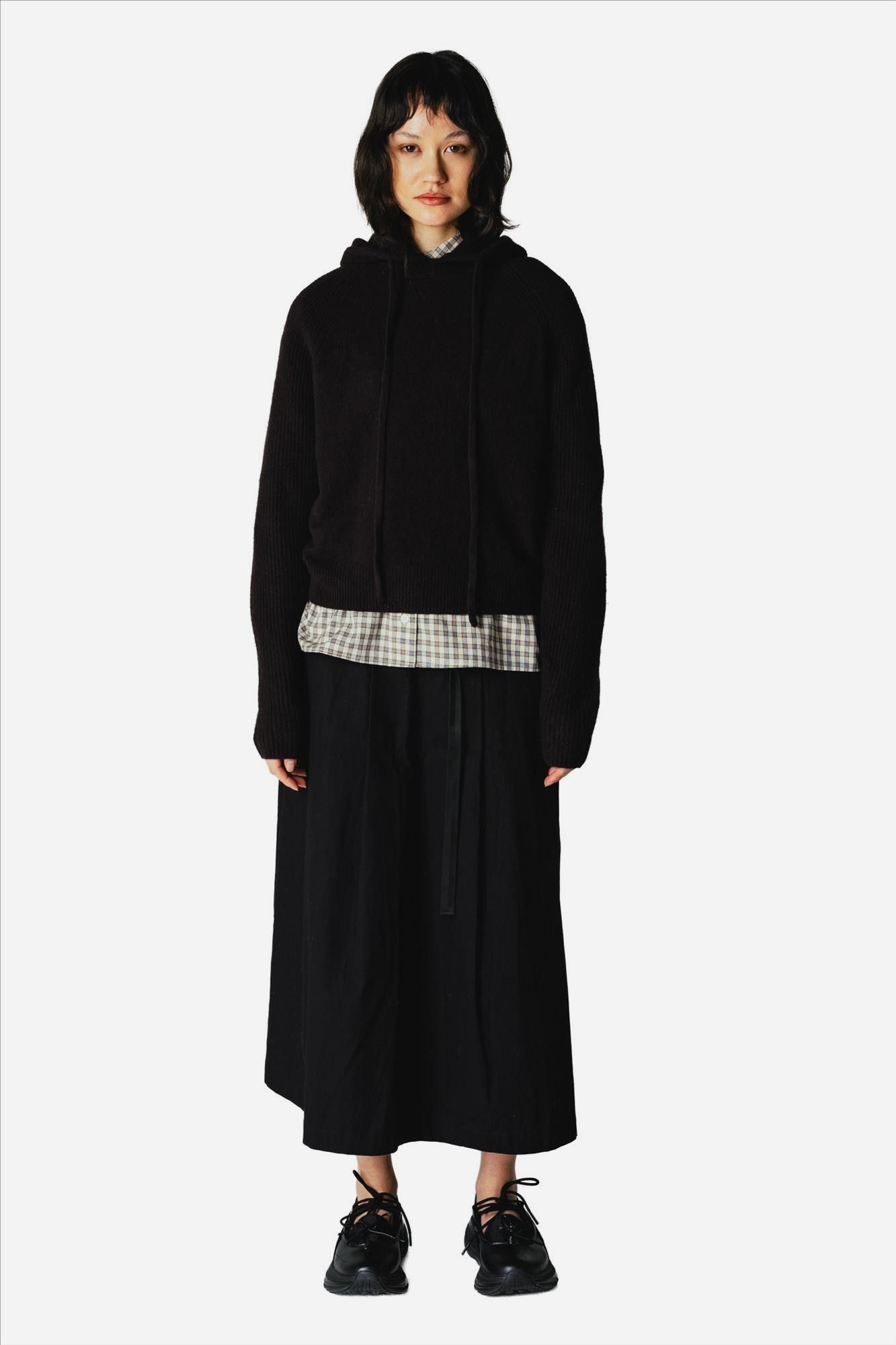 WOODBIRD - Donkerbruine Eve Knit hoodie