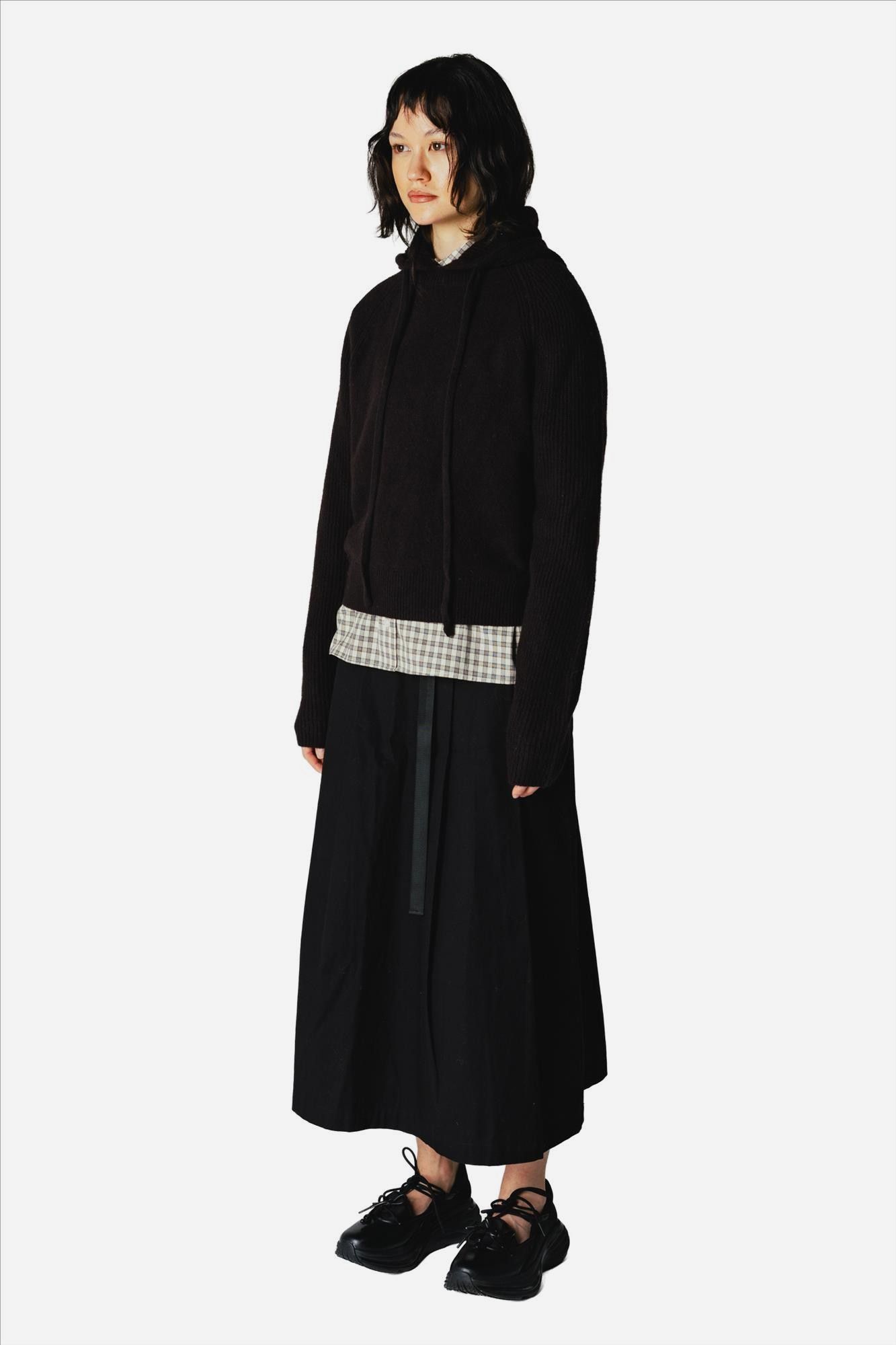WOODBIRD - Donkerbruine Eve Knit hoodie