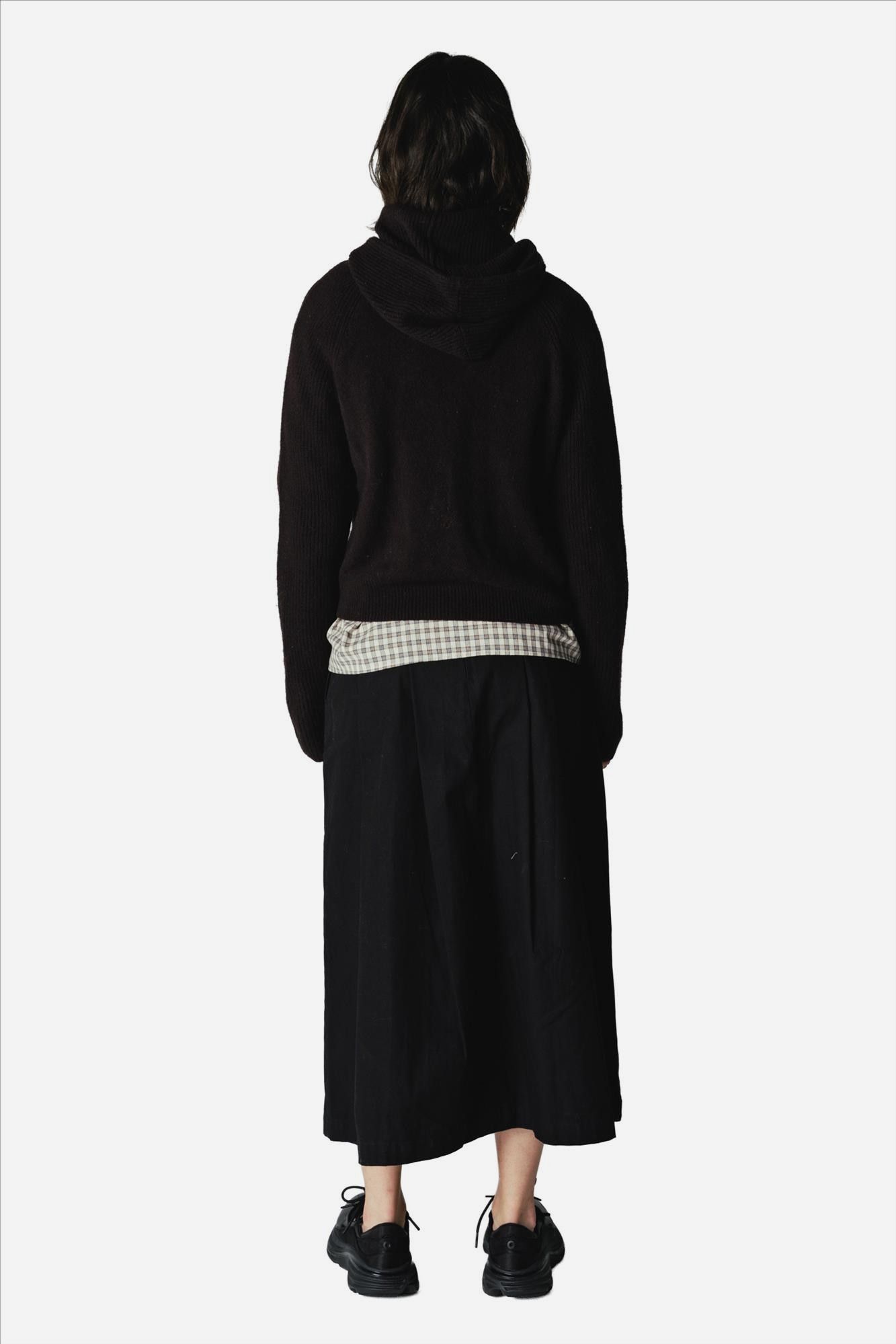 WOODBIRD - Donkerbruine Eve Knit hoodie