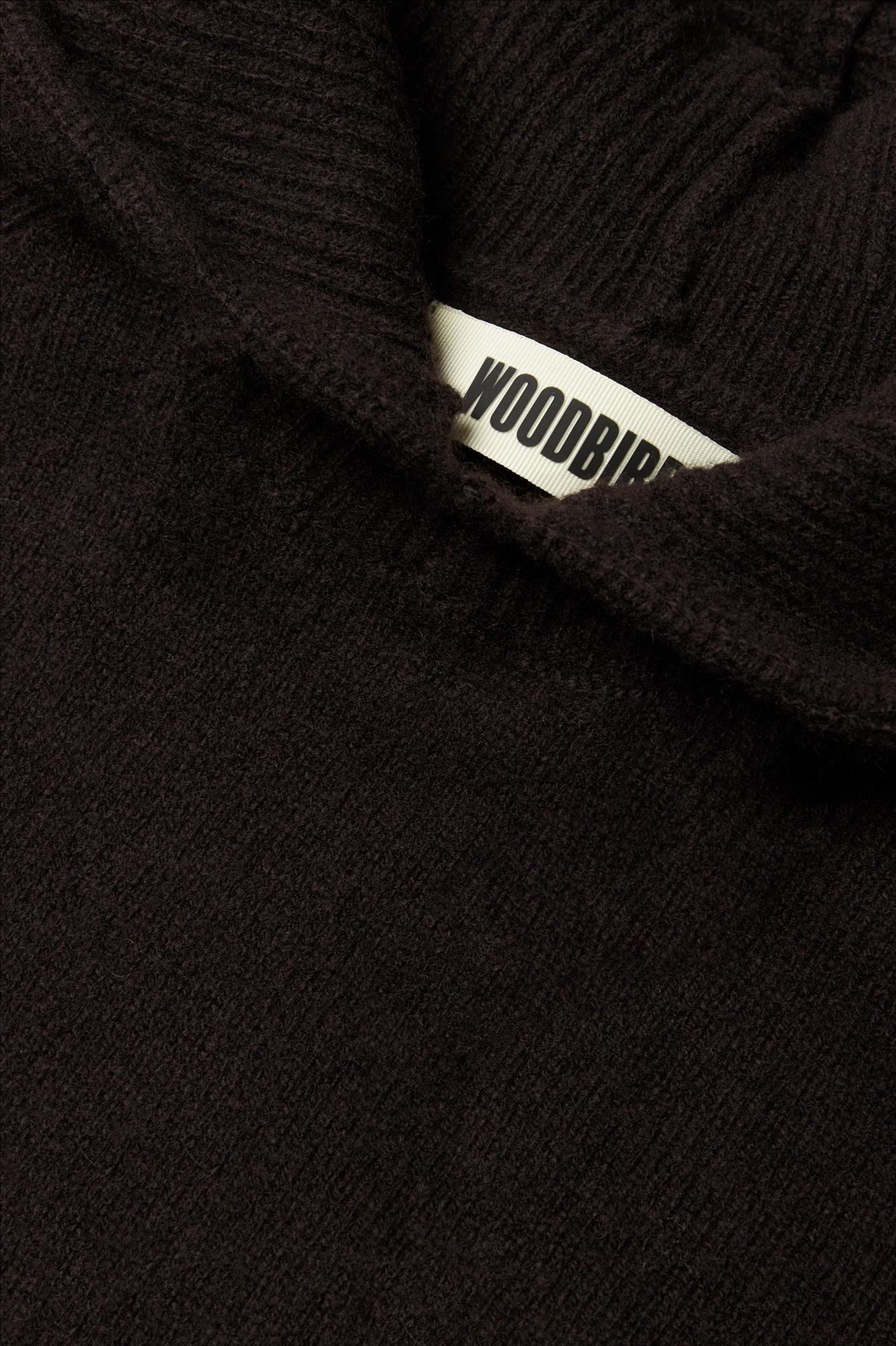 WOODBIRD - Donkerbruine Eve Knit hoodie