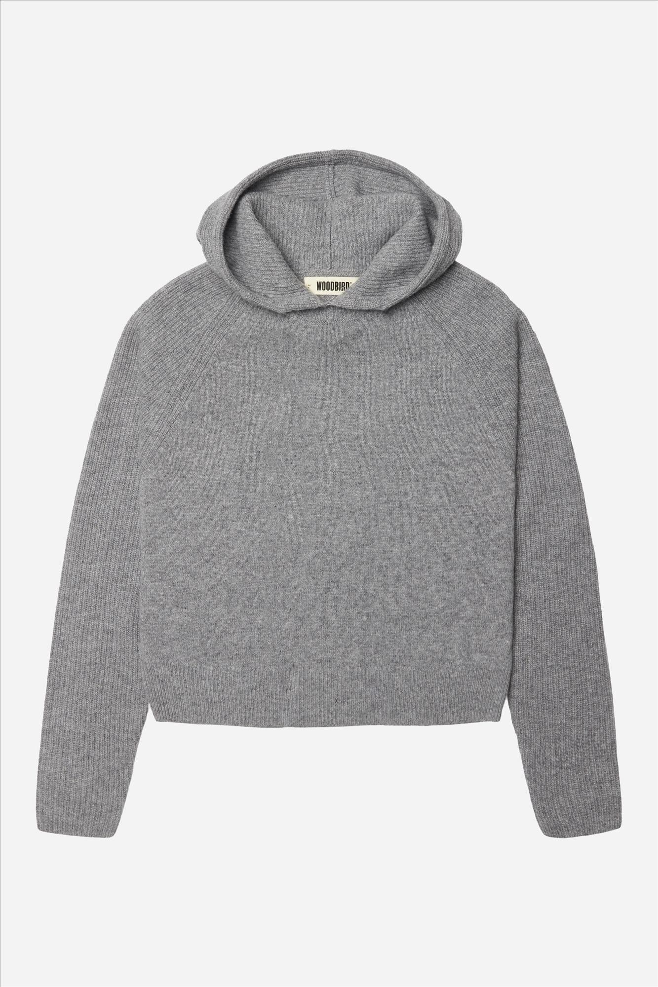WOODBIRD - Grijze Eve Knit hoodie
