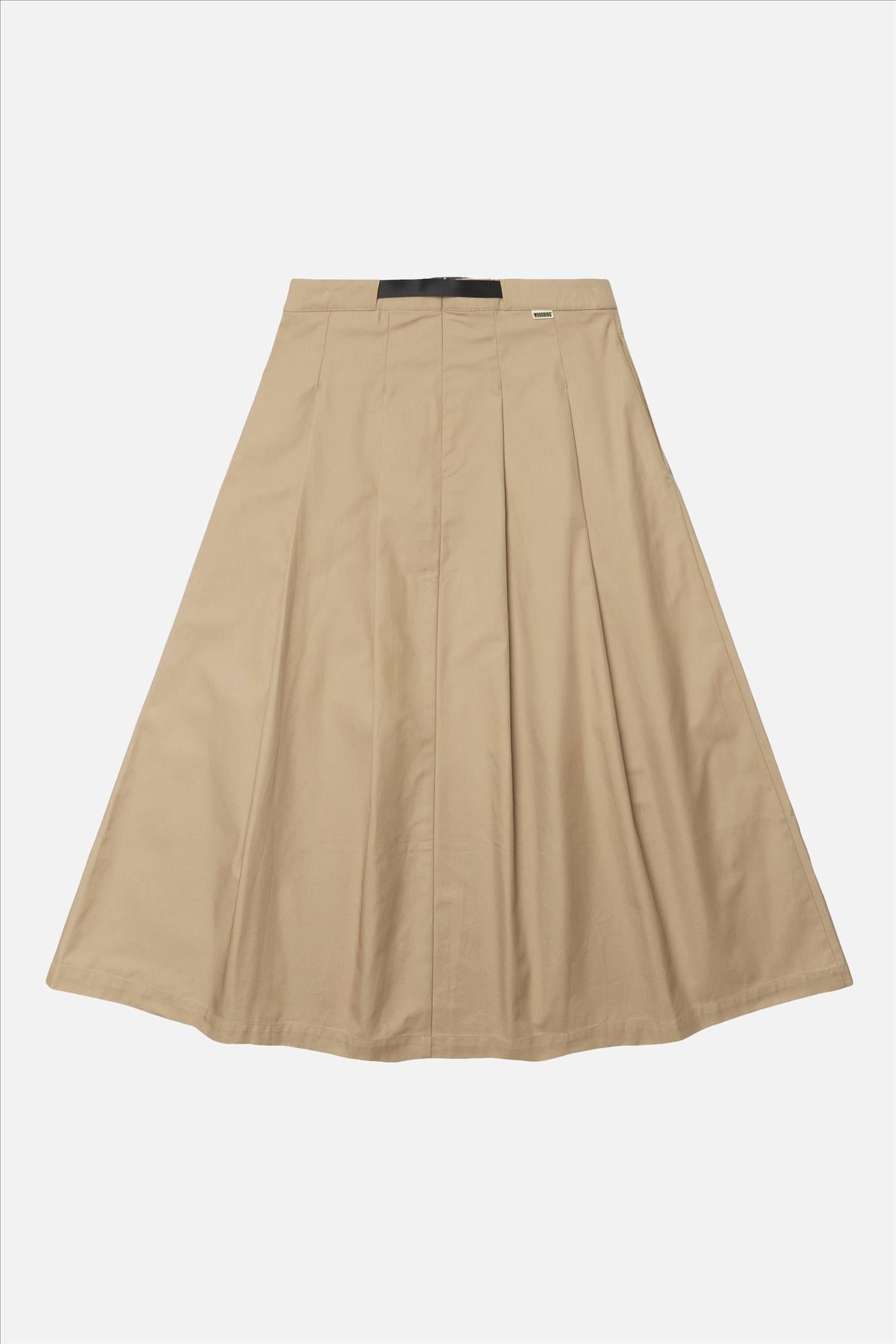 WOODBIRD - Beige Mia Pleat Twill rok