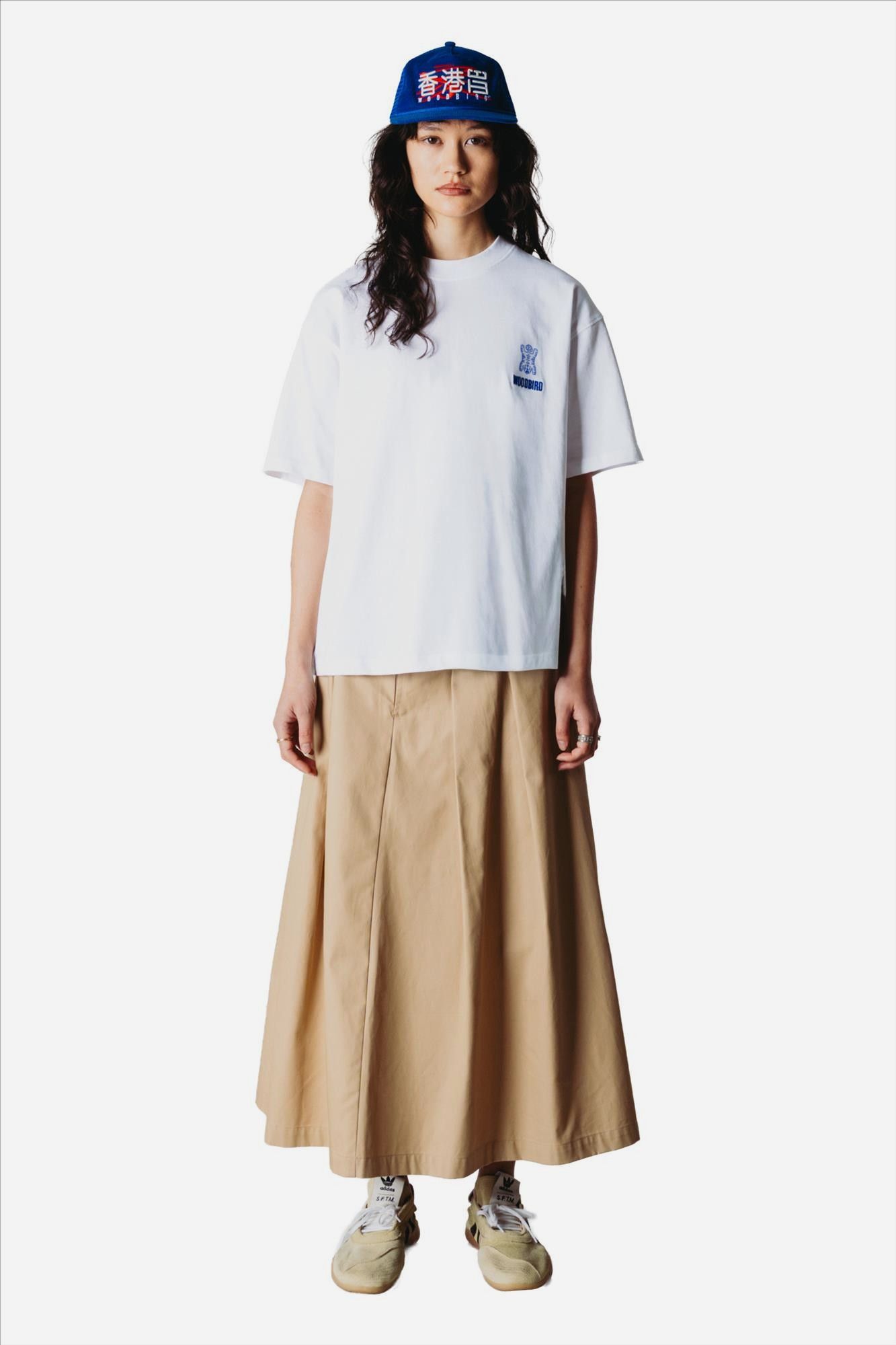 WOODBIRD - Beige Mia Pleat Twill rok