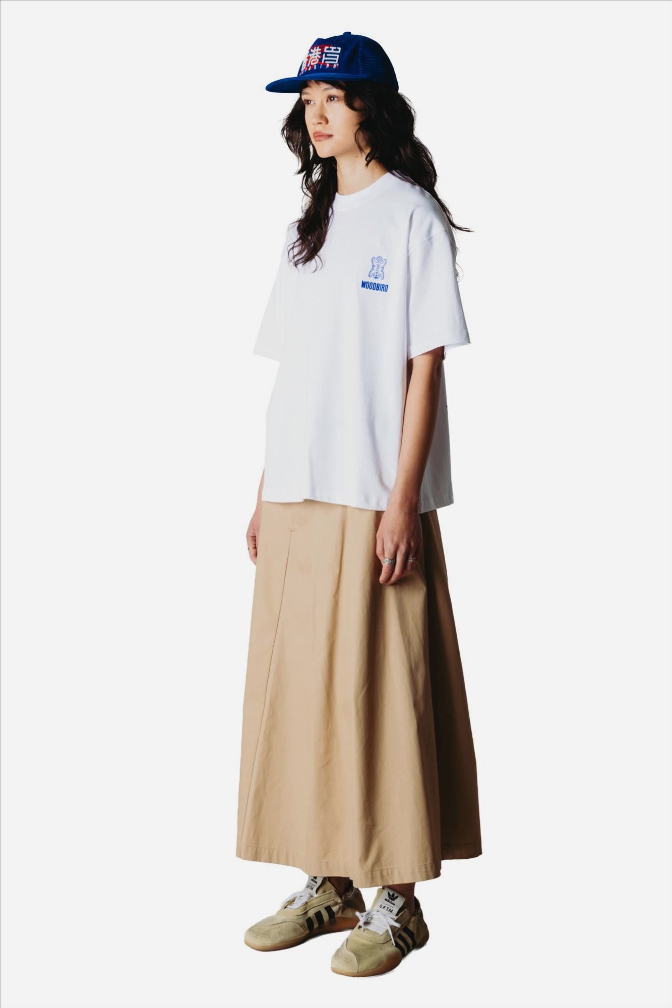 WOODBIRD - Beige Mia Pleat Twill rok