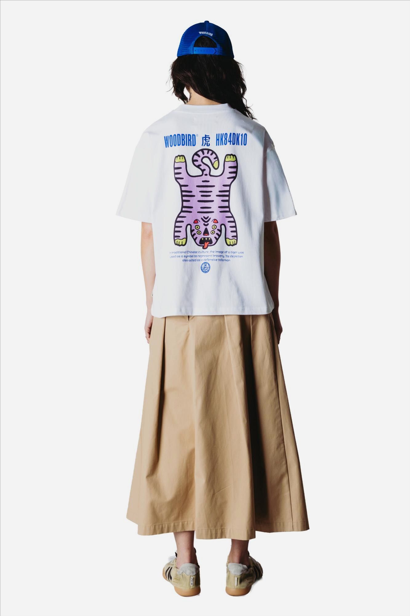 WOODBIRD - Beige Mia Pleat Twill rok