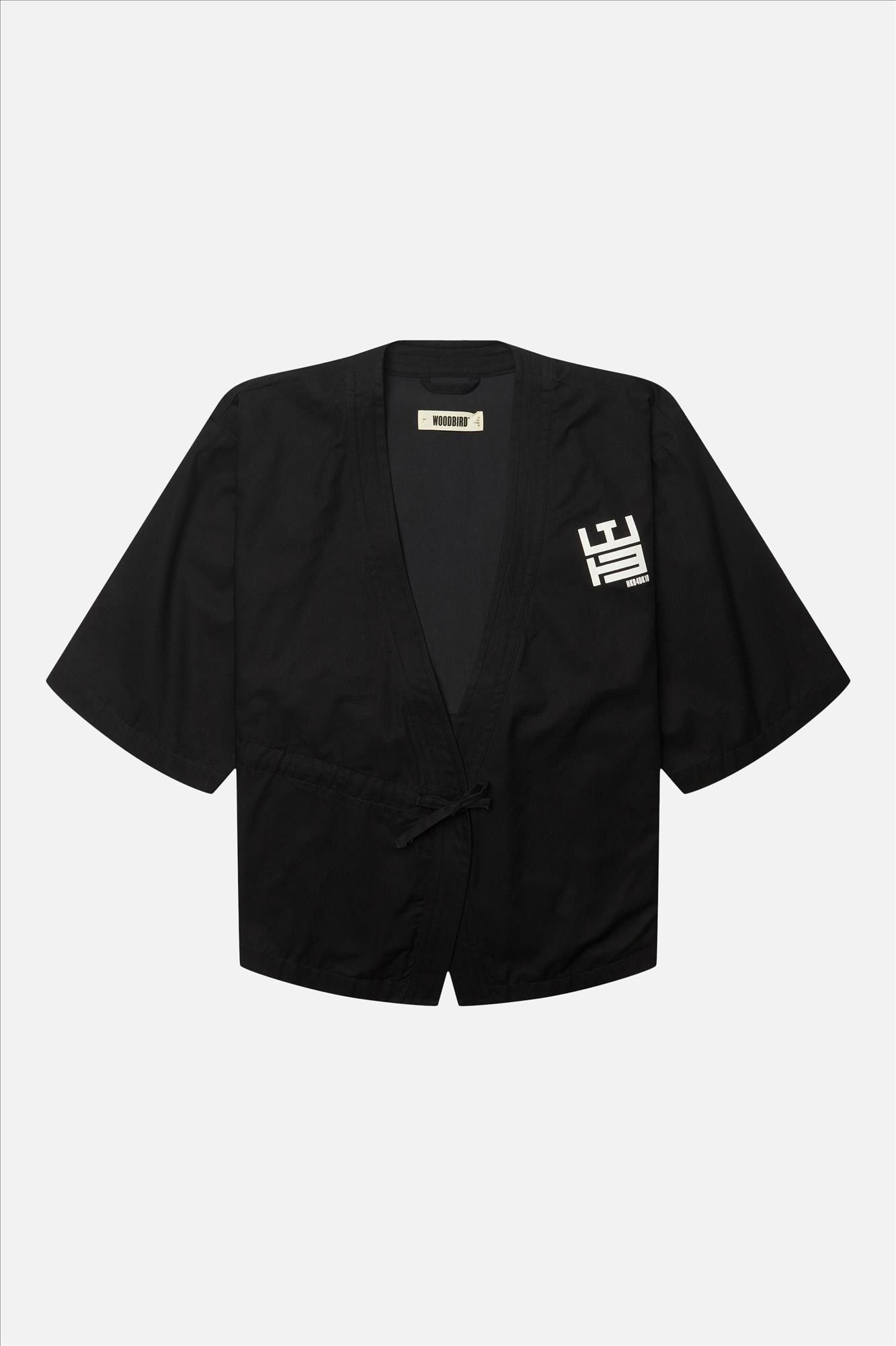 WOODBIRD - Zwart Still kimono jasje