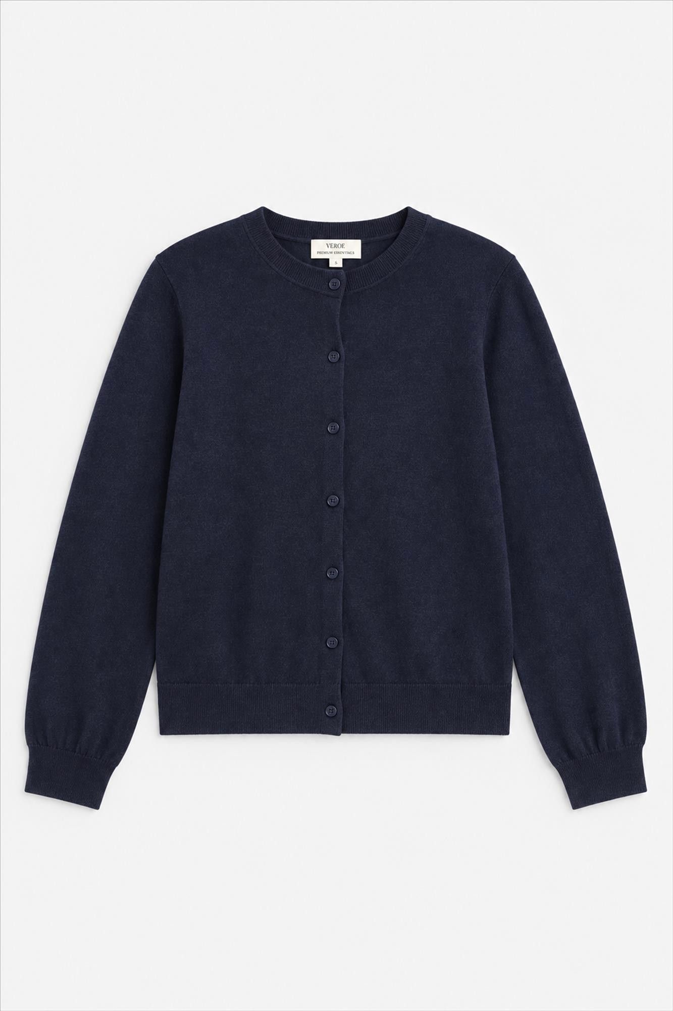 YERSE - Donkerblauwe Fine Knit cardigan