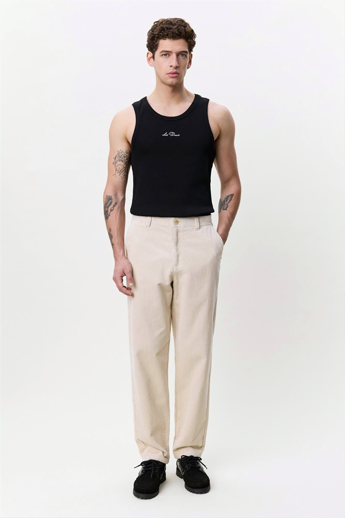 LES DEUX  - Ecru Corduroy Tapered broek