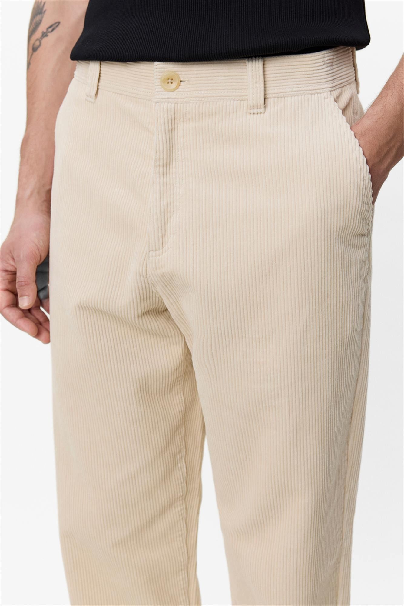 LES DEUX  - Ecru Corduroy Tapered broek