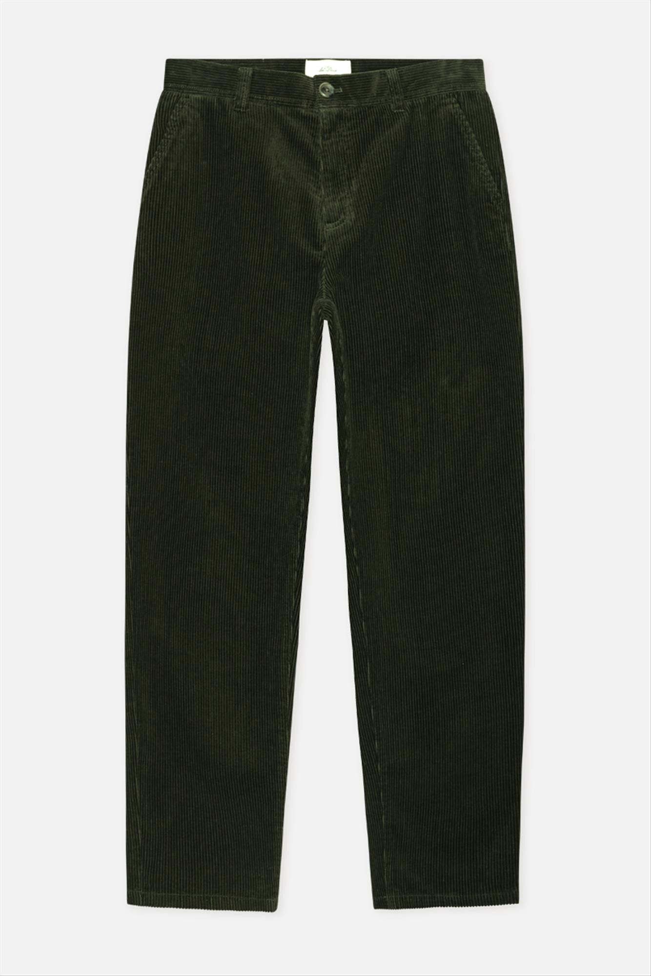 LES DEUX  - Donkergroene Corduroy tapered broek