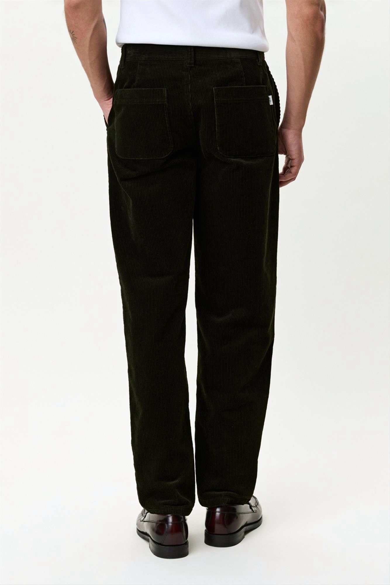 LES DEUX  - Donkergroene Corduroy tapered broek