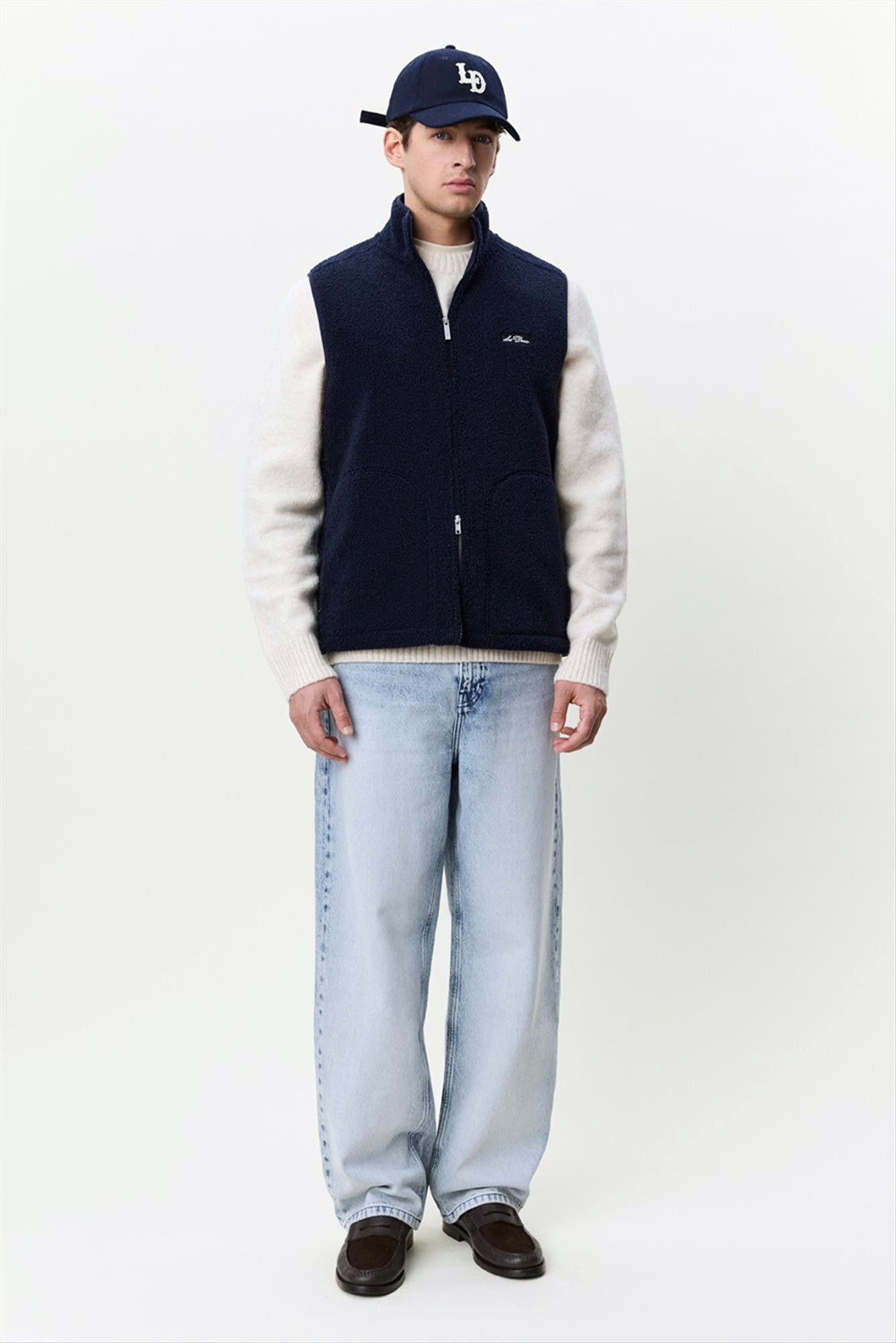 LES DEUX  - Donkerblauw Patch Teddy vestje
