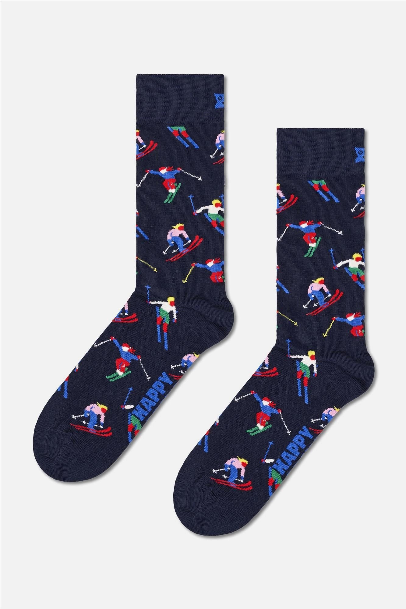 Happy Socks - Donkerblauwe Skiing sokken, maat: 36-40